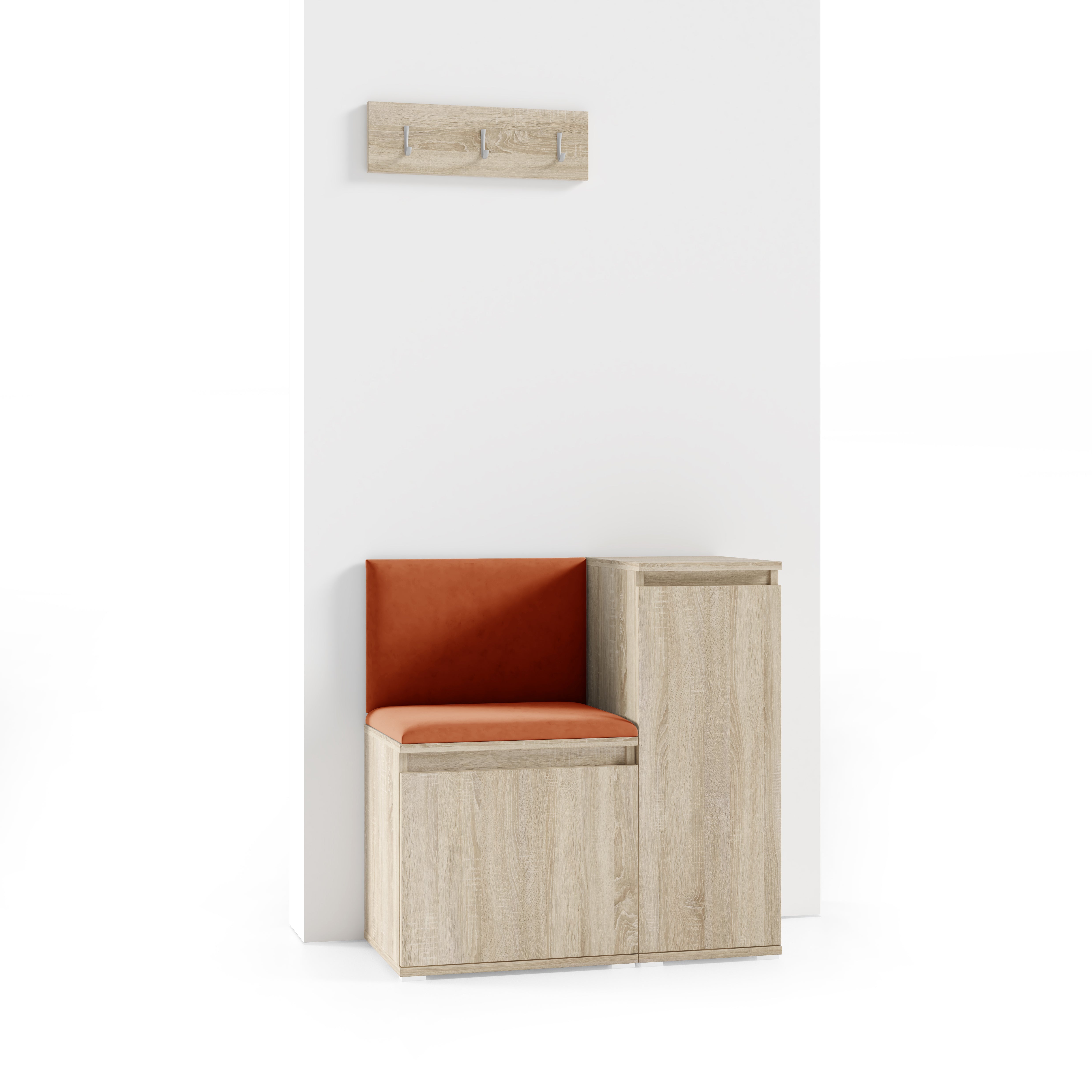 PK Emi 30 Flurschrank Sonoma Oak - Gepolsterte Paneele in verschiedenen Farben