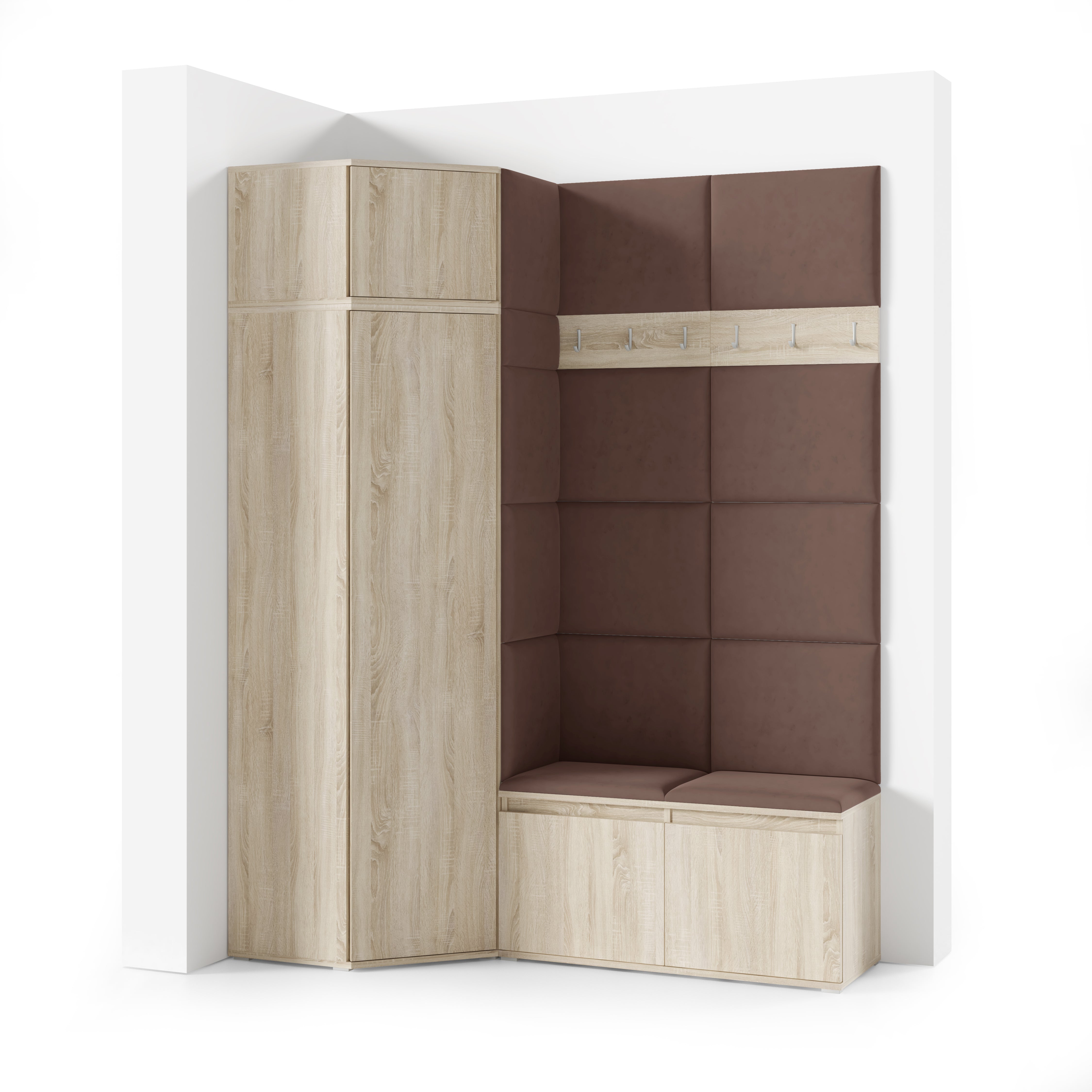 PK Emi 37 Flurschrank Sonoma Oak - Gepolsterte Paneele in verschiedenen Farben