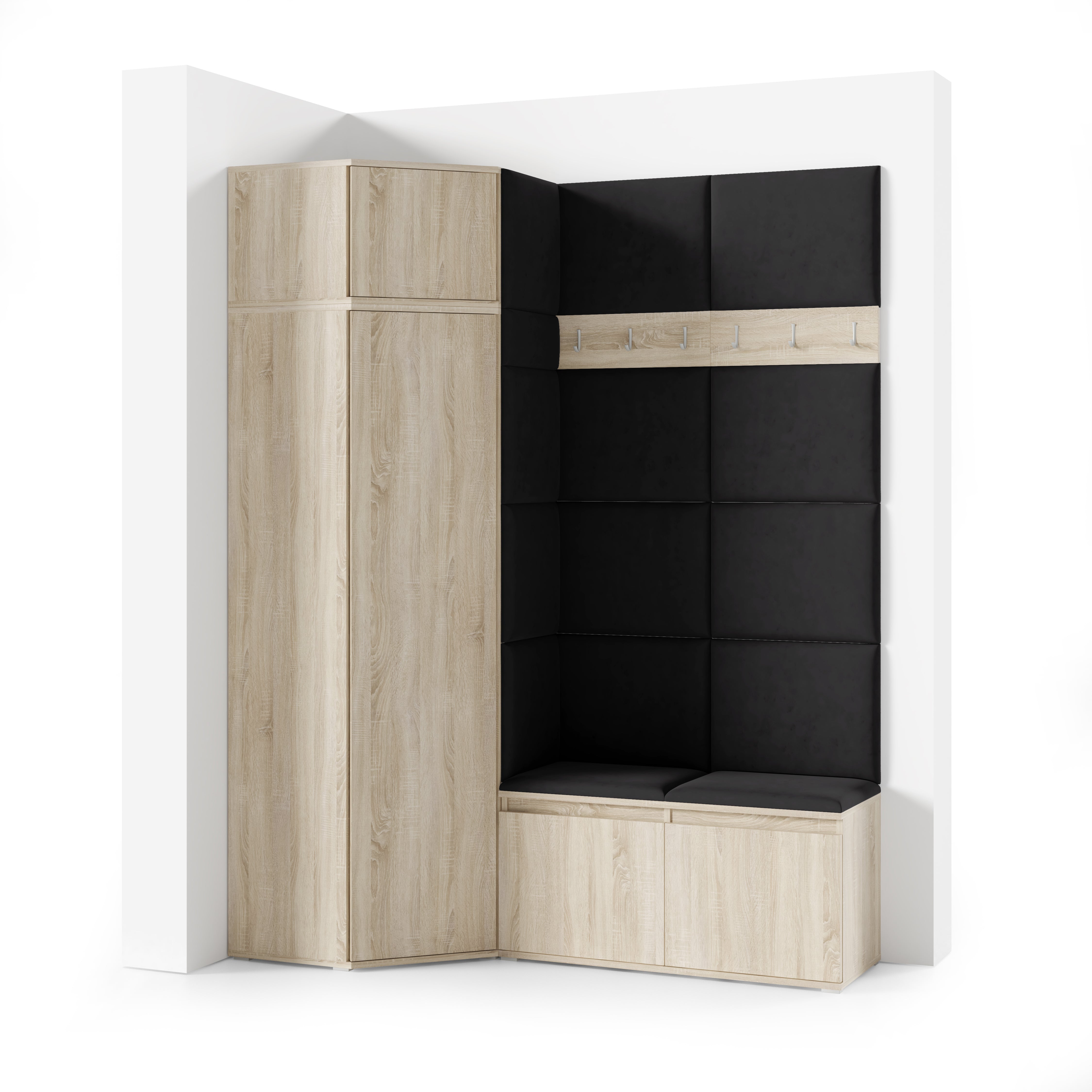 PK Emi 37 Flurschrank Sonoma Oak - Gepolsterte Paneele in verschiedenen Farben