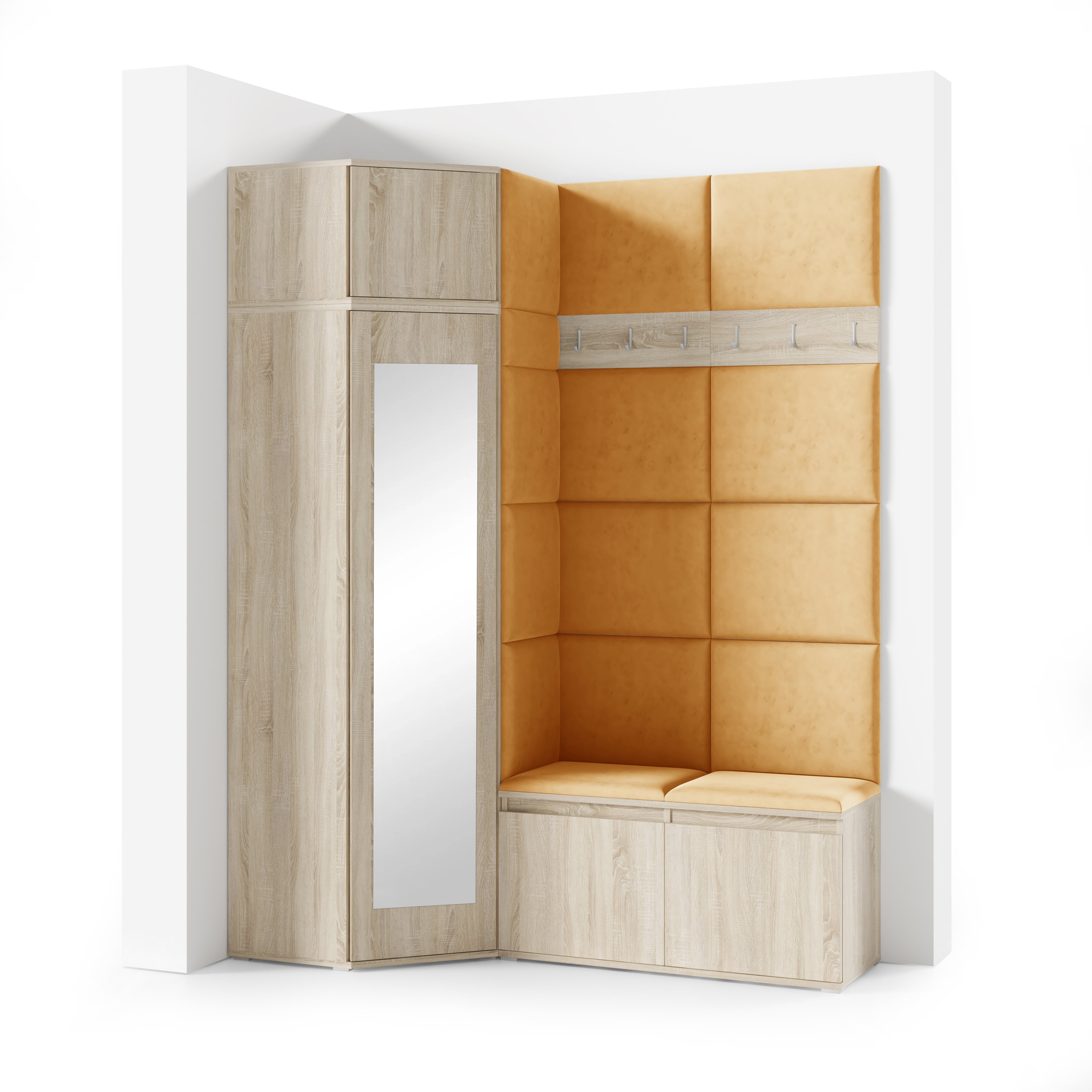 PK Emi 37 Flurschrank Sonoma Oak - Gepolsterte Paneele in verschiedenen Farben