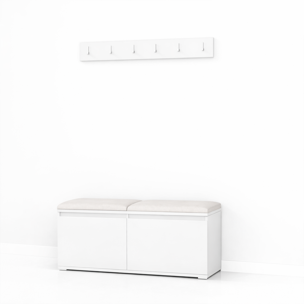 PK Emi 5 Hallway Wardrobe White - Upholstered Panels in Various Colours