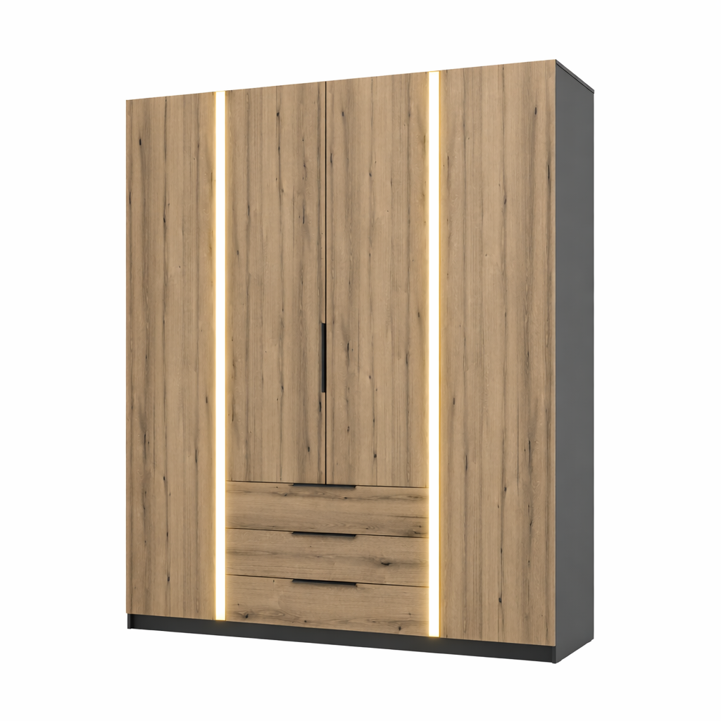 LE KAJA BL/EV 4F 3S Kleiderschrank