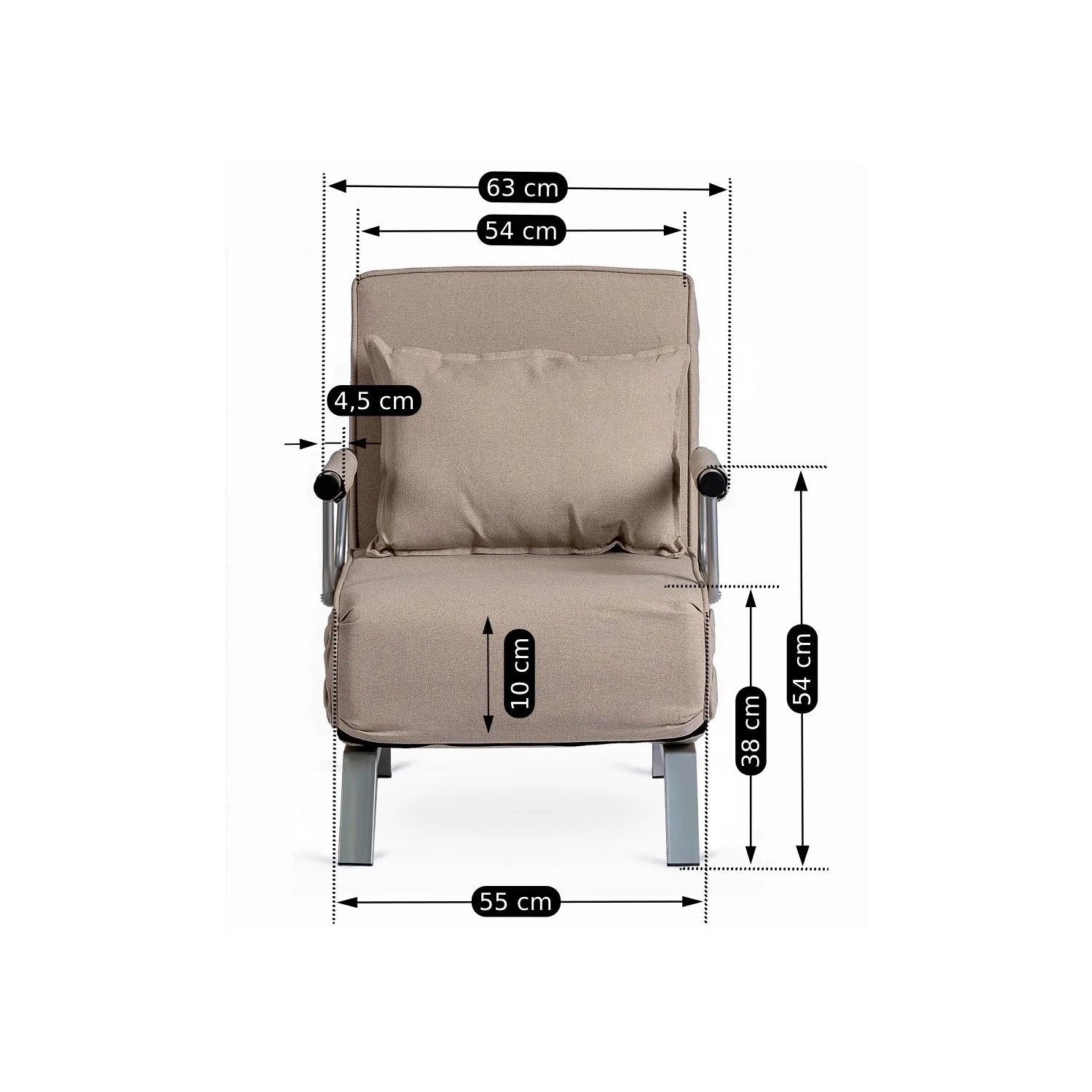 Elite BART Beige Armchair Bed