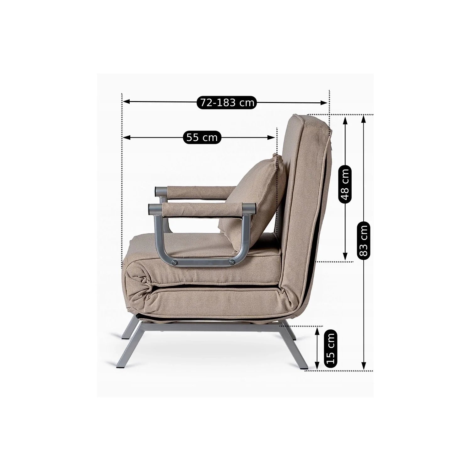 Elite BART Beige Armchair Bed