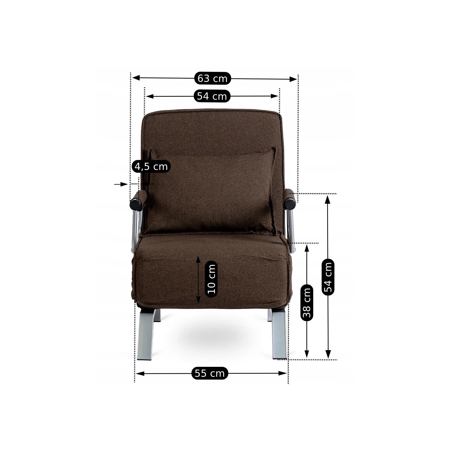 Elite BART Brown Armchair Bed