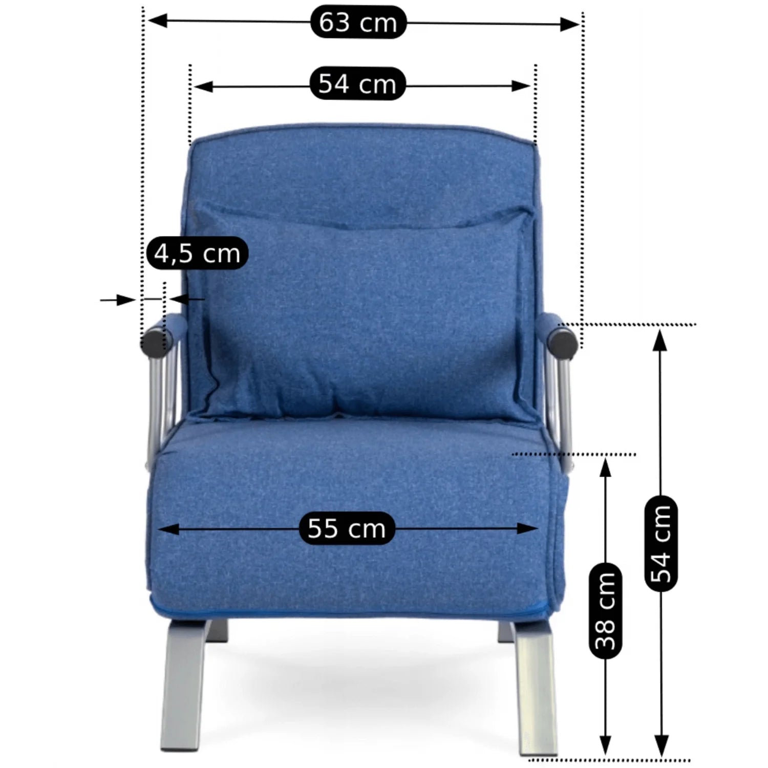 Elite BART Blue Armchair Bed