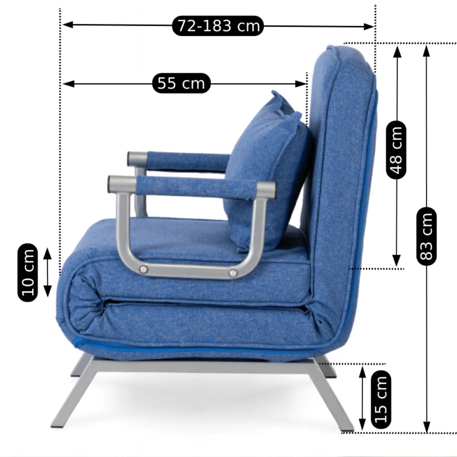 Elite BART Blue Armchair Bed