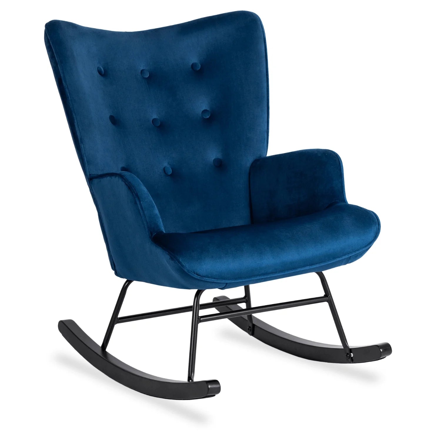 Elite ELIS Navy Blue Velvet Rocking Chair