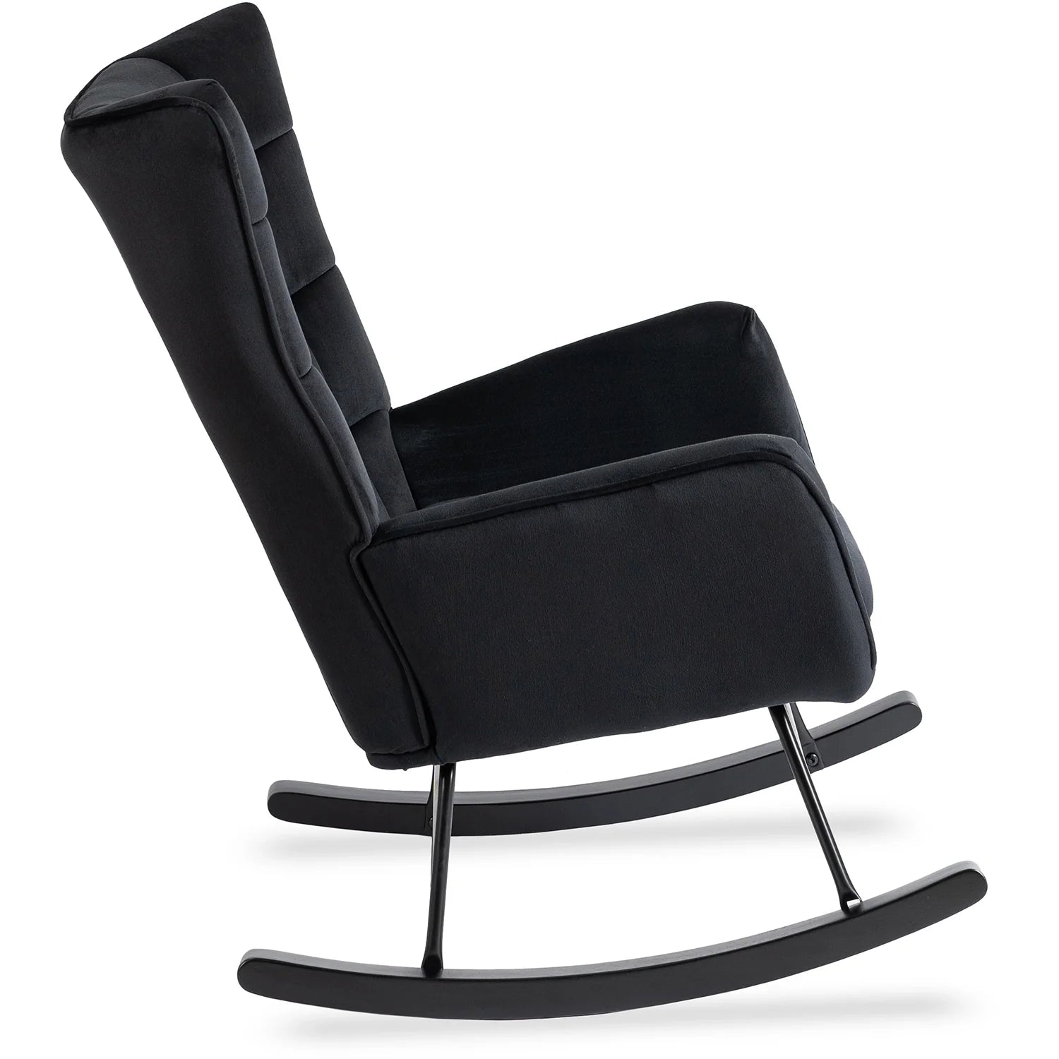 Elite JACKSON Black Velvet Rocking Chair