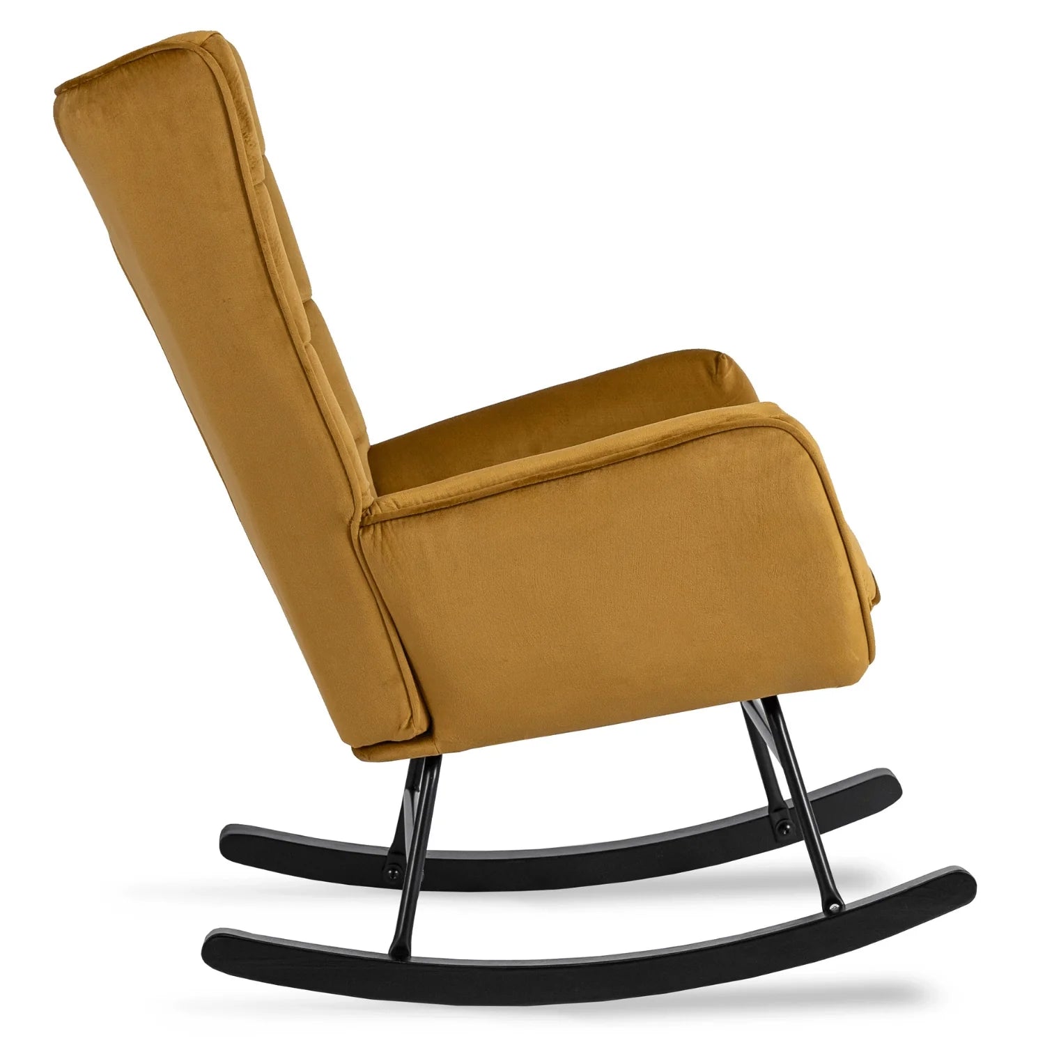 Elite JACKSON Mustard Velvet Rocking Chair