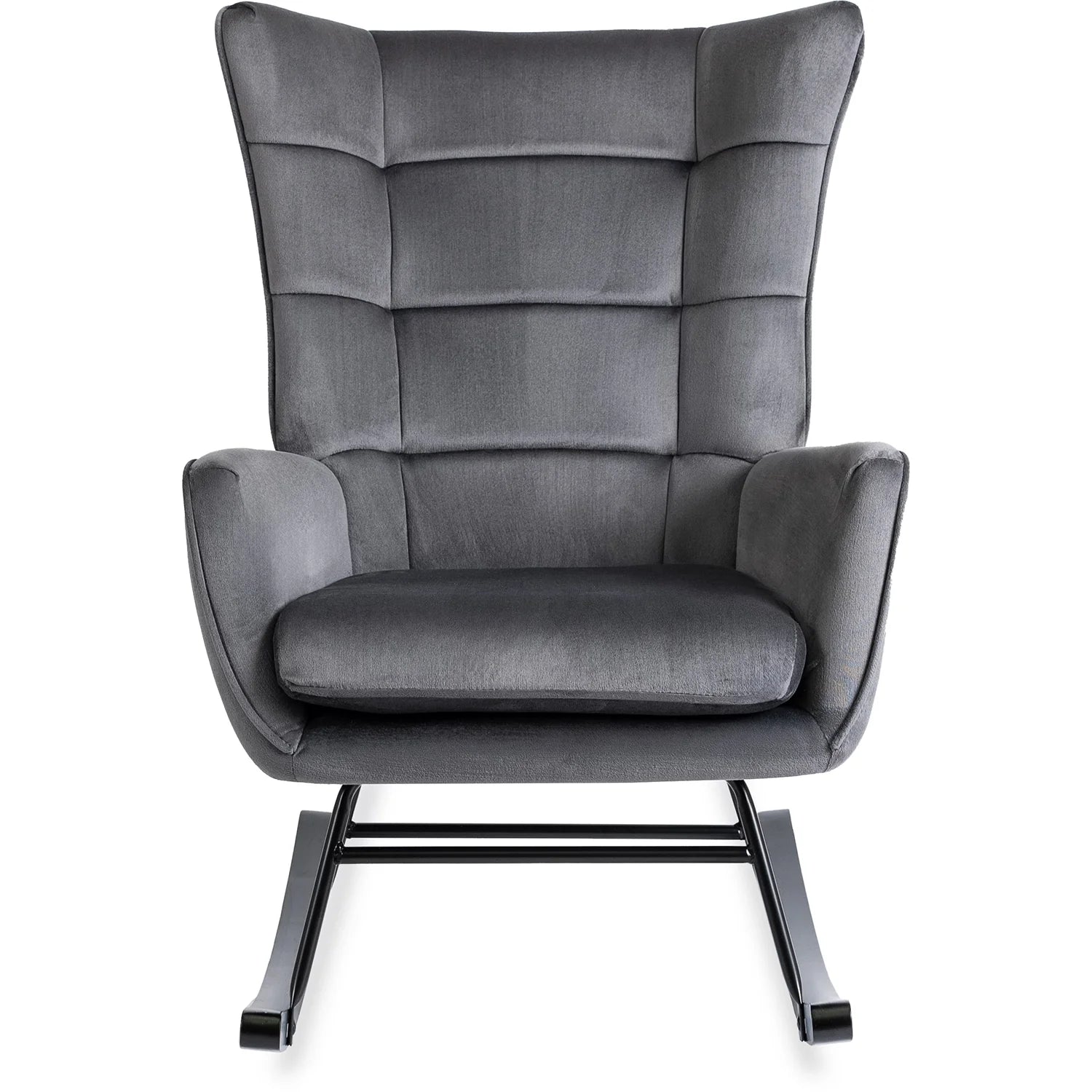Elite JACKSON Grey Velvet Rocking Chair