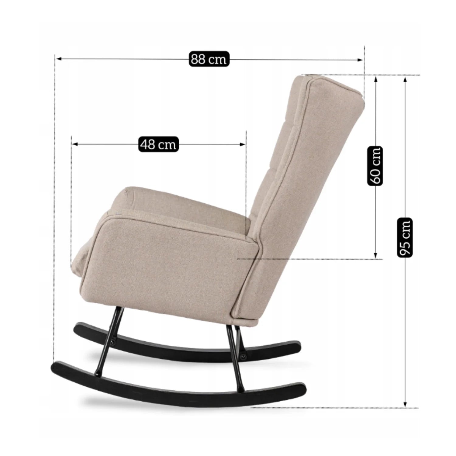 Elite JACKSON Beige Fabric Rocking Chair