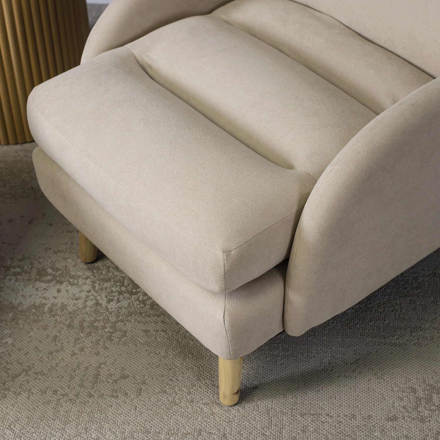Elite HENRY Beige Recliner Armchair with Footrest