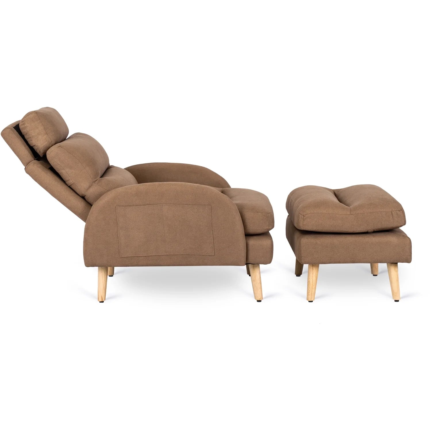 Elite HENRY Brown Recliner Armchair with Footrest