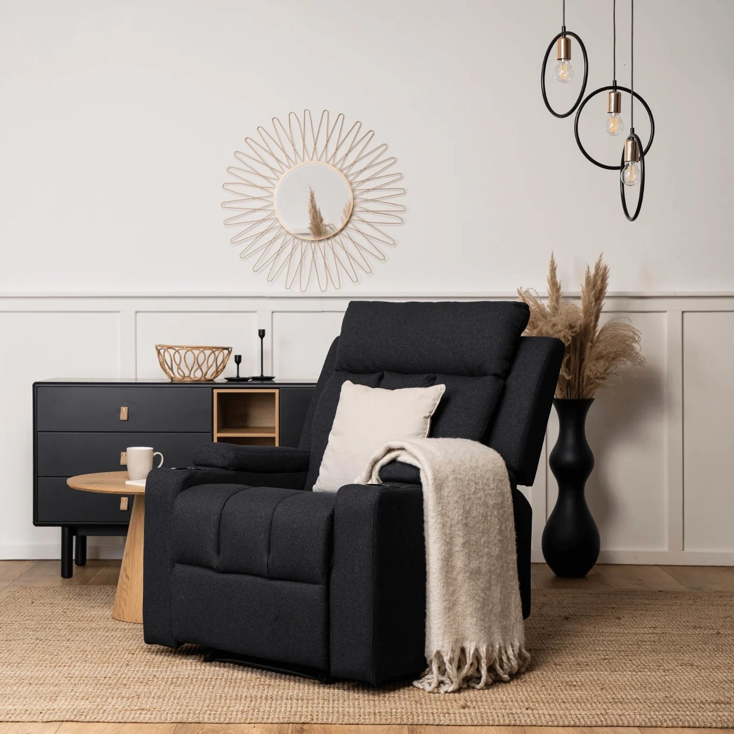 Elite KOBI 2 Black Recliner Armchair