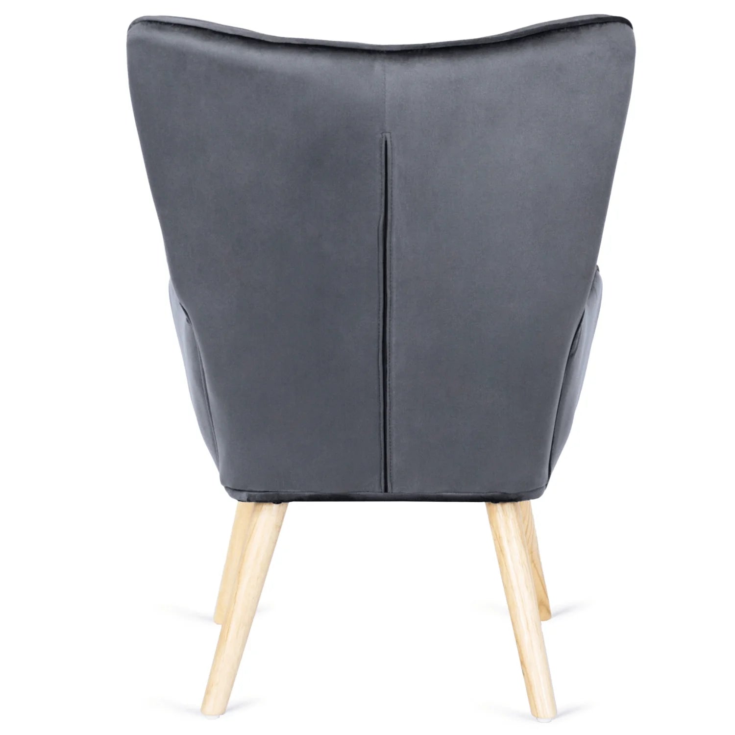 Elite LOZANO Grey Velvet Armchair with Footstool