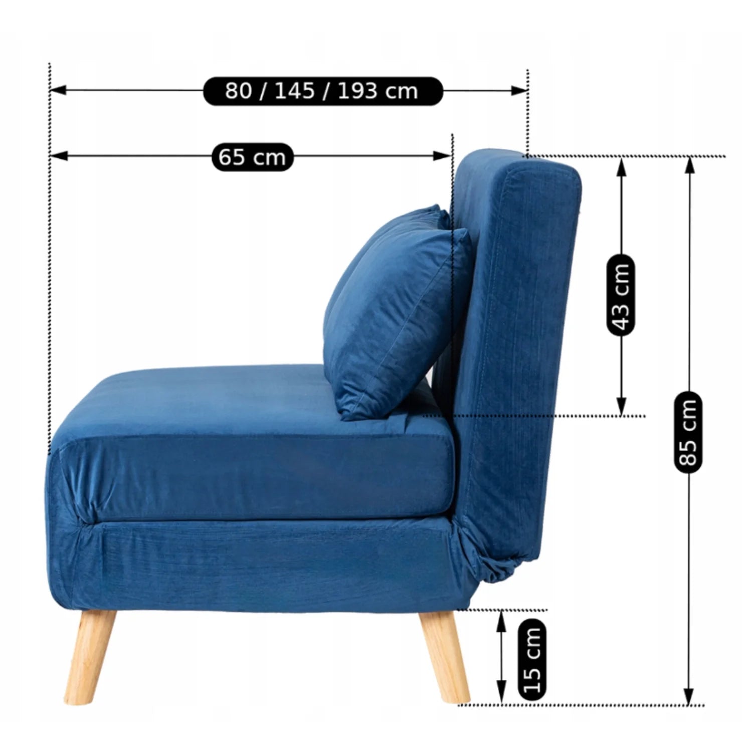 Elite MARRY 2 Marineblaues Schlafsessel