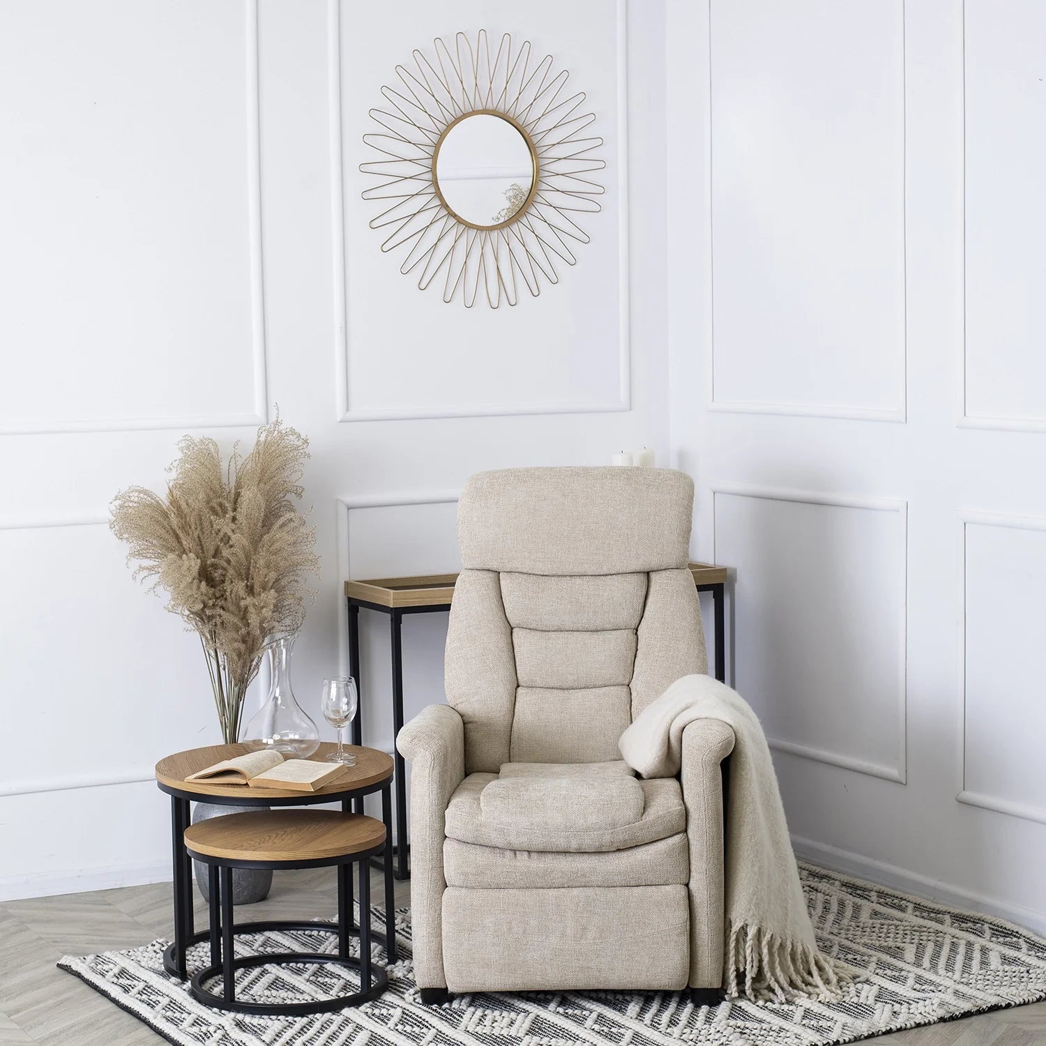 Elite NORDI Beige Recliner Armchair