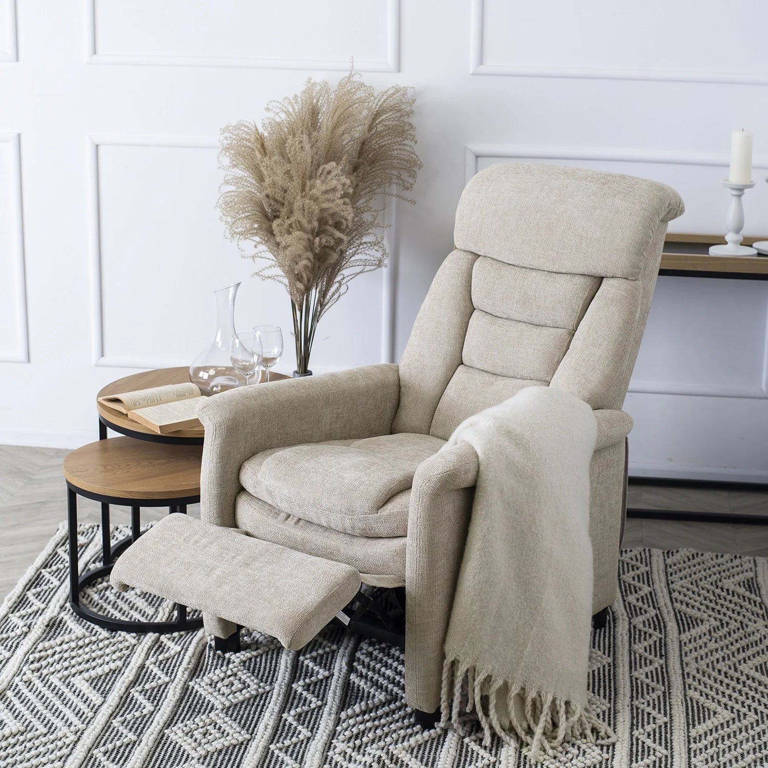 Elite NORDI Beige Recliner Armchair