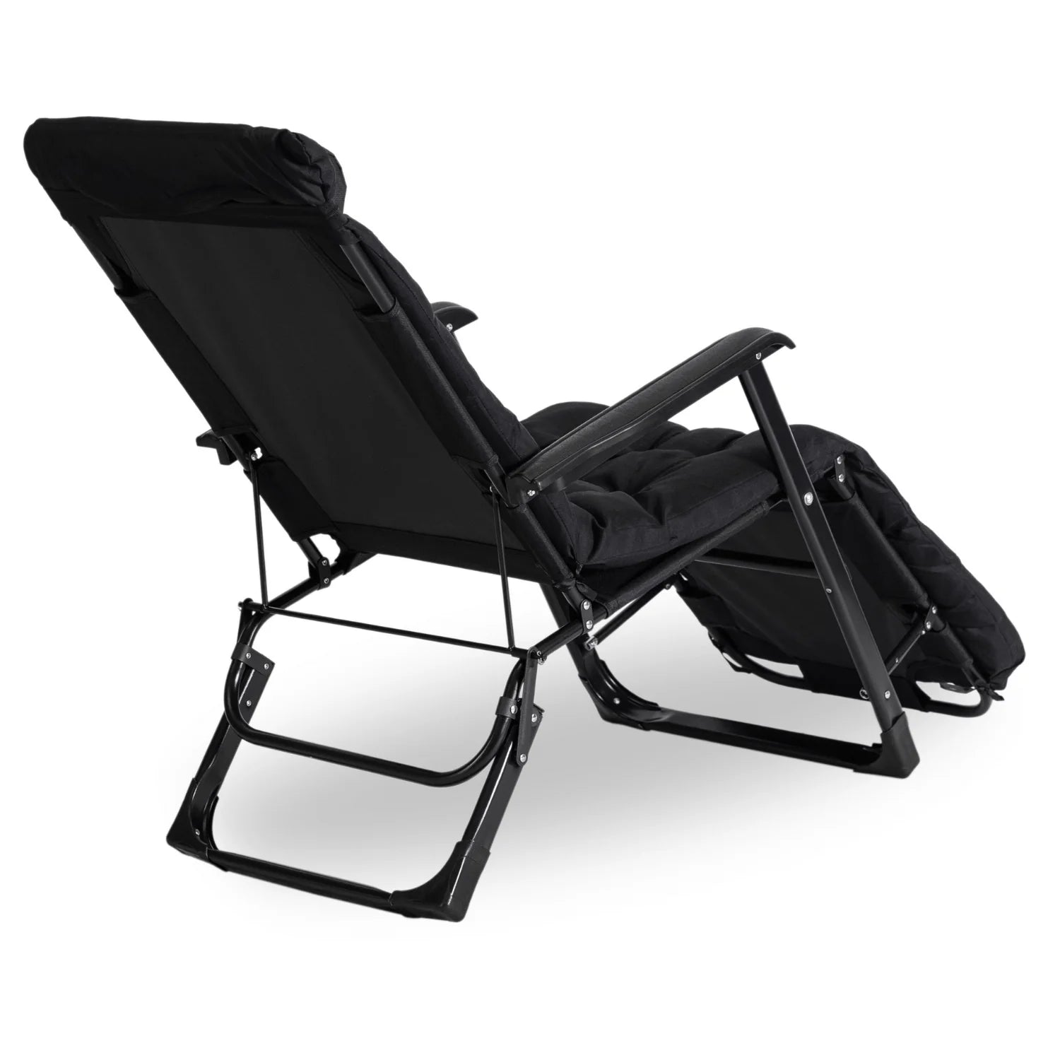 Elite EDISON Garden Recliner Black - Adjustable Outdoor Lounger