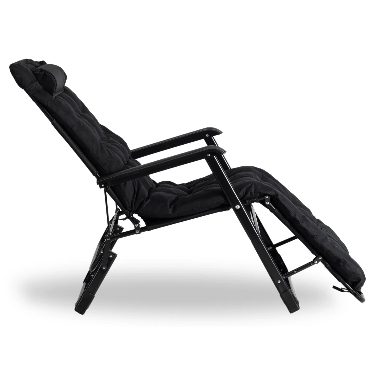 Elite EDISON Garden Recliner Black - Adjustable Outdoor Lounger