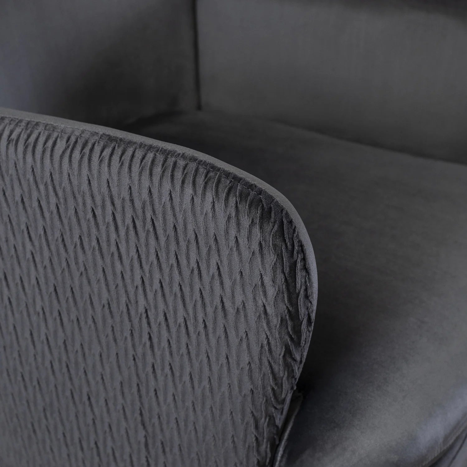 Elite SANTOS Grey Velvet Armchair