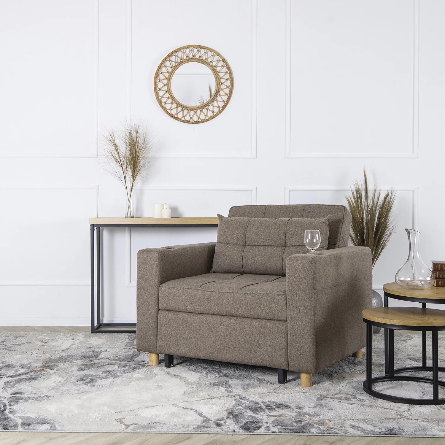 Elite SOLOR Beige Armchair Bed