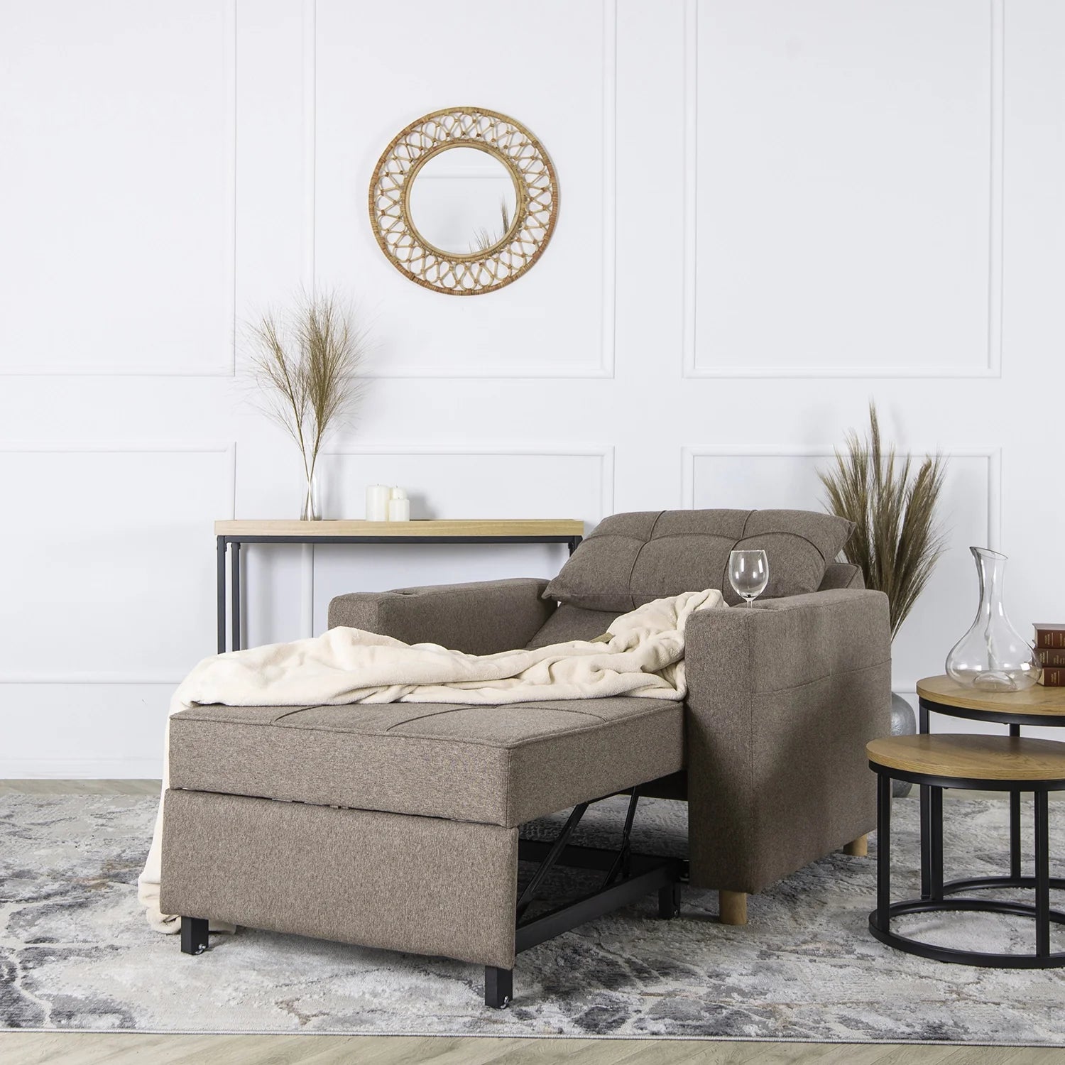 Elite SOLOR Beige Armchair Bed