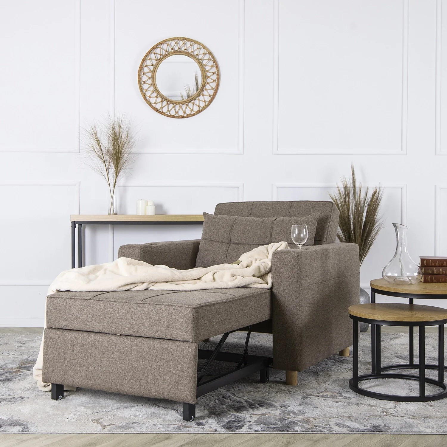Elite SOLOR Beige Armchair Bed