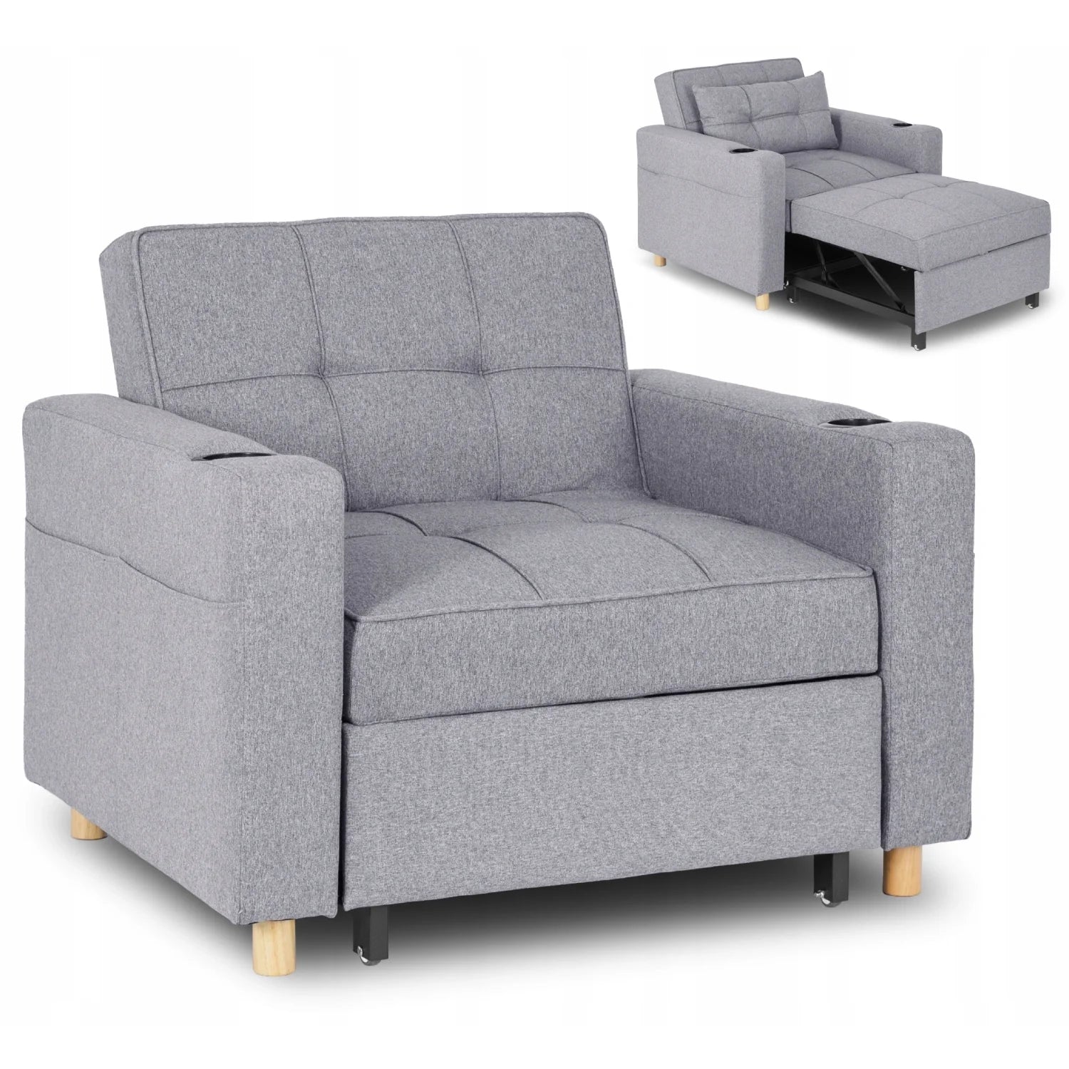 Elite SOLOR Grey Armchair Bed