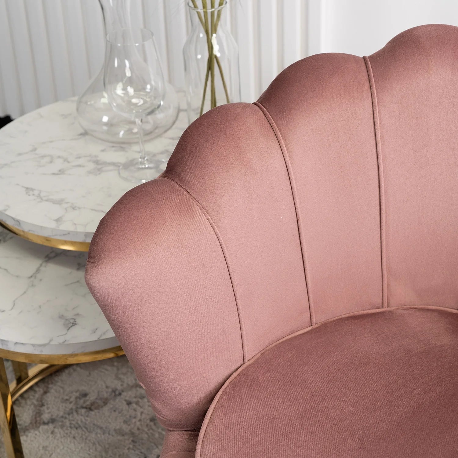Elite ANGEL Pink Velvet Armchair