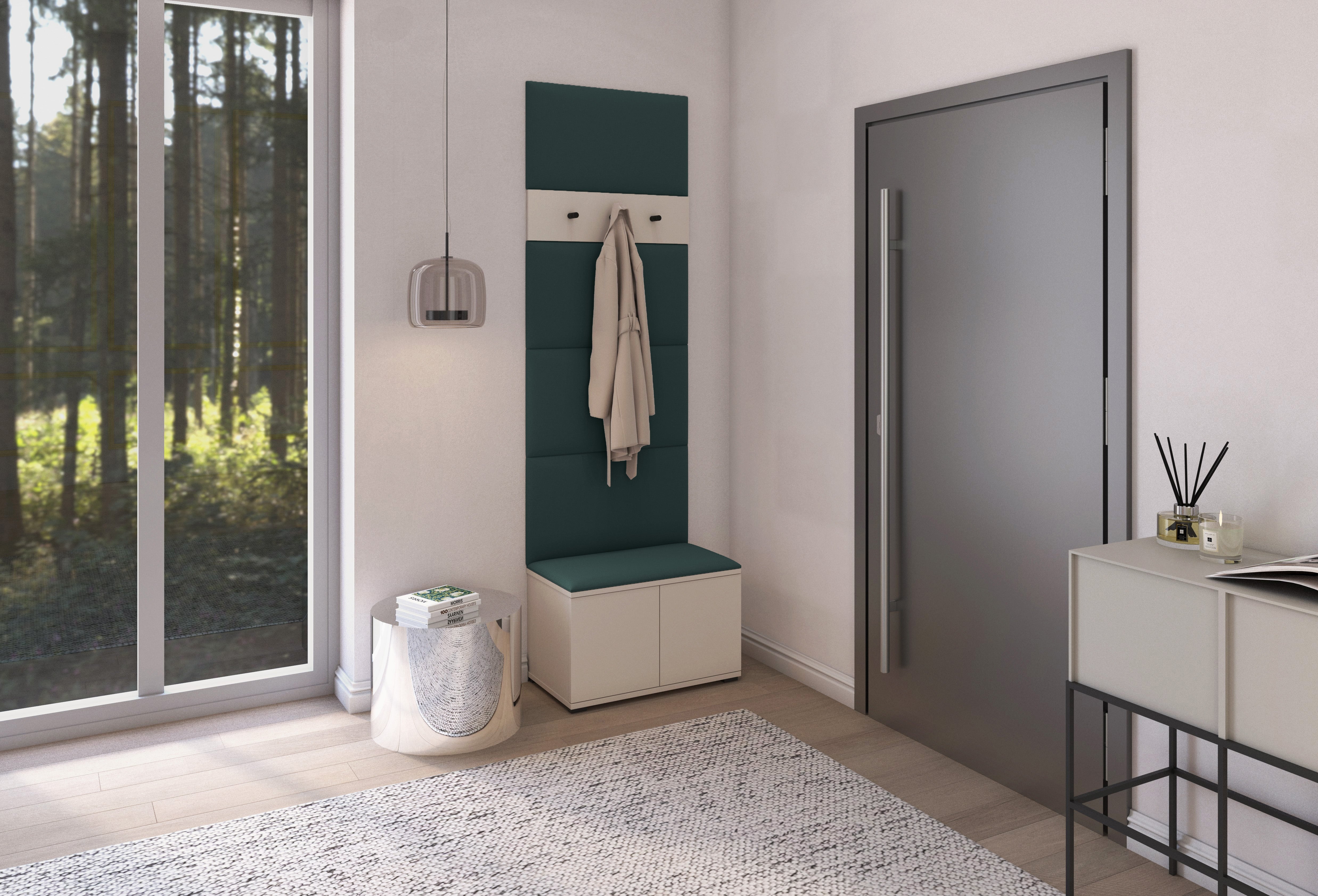 PK Bianco 6 Hallway Wardrobe Set - Upholstered Panels in Various Colours