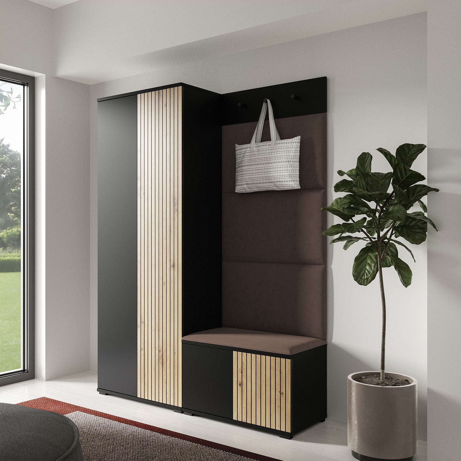 PK Ross 1 Hallway Set – Upholstered Panels in Various Colours