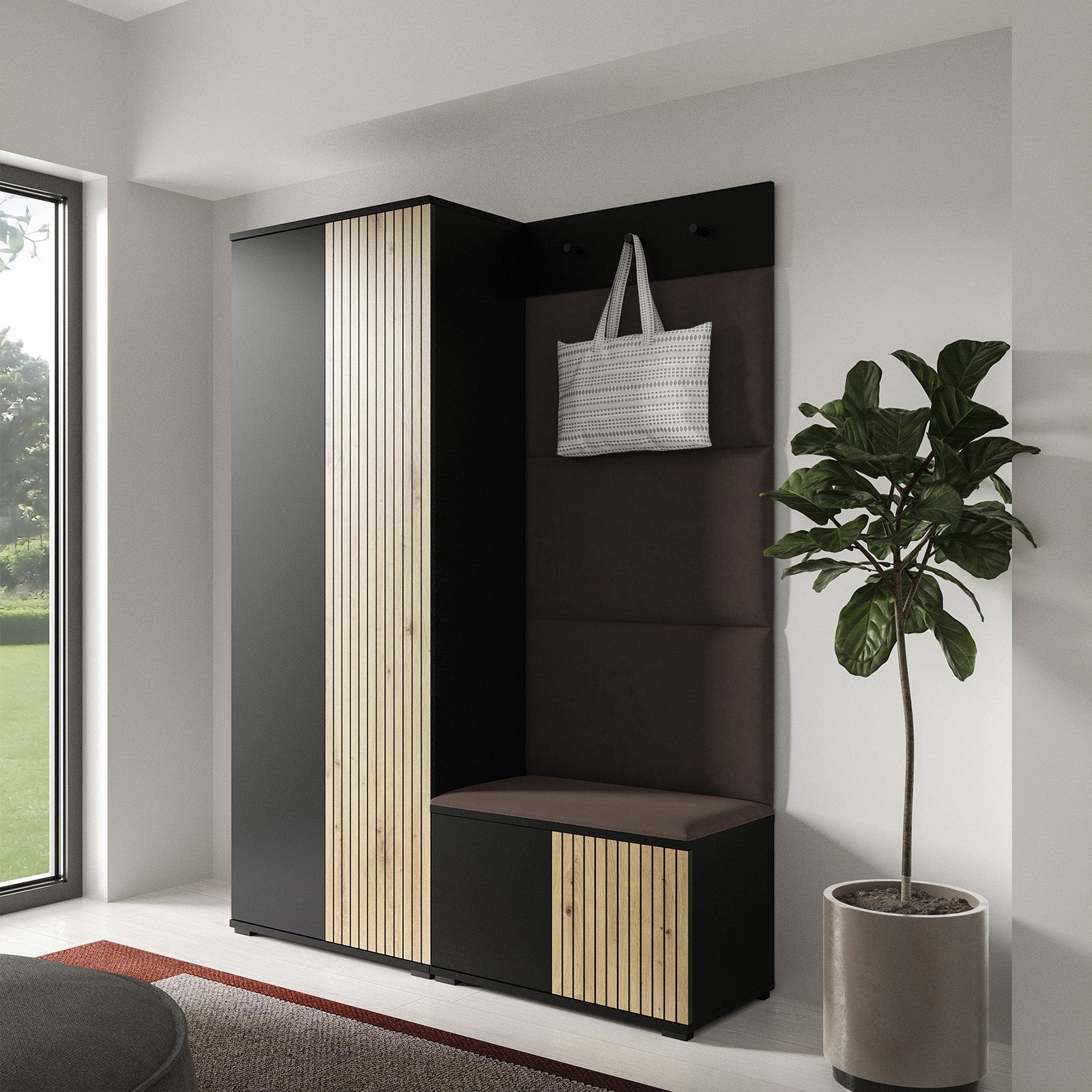 PK Ross 1 Hallway Set – Upholstered Panels in Various Colours