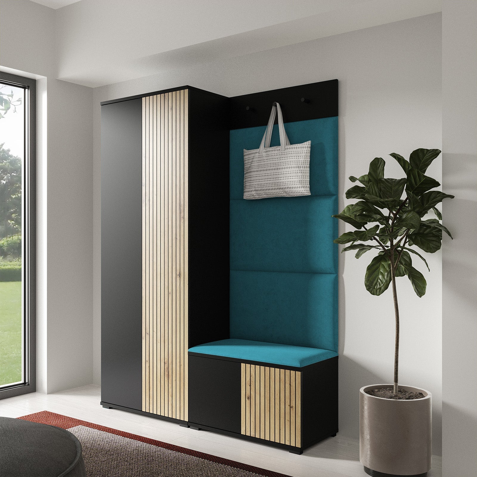 PK Ross 1 Hallway Set – Upholstered Panels in Various Colours