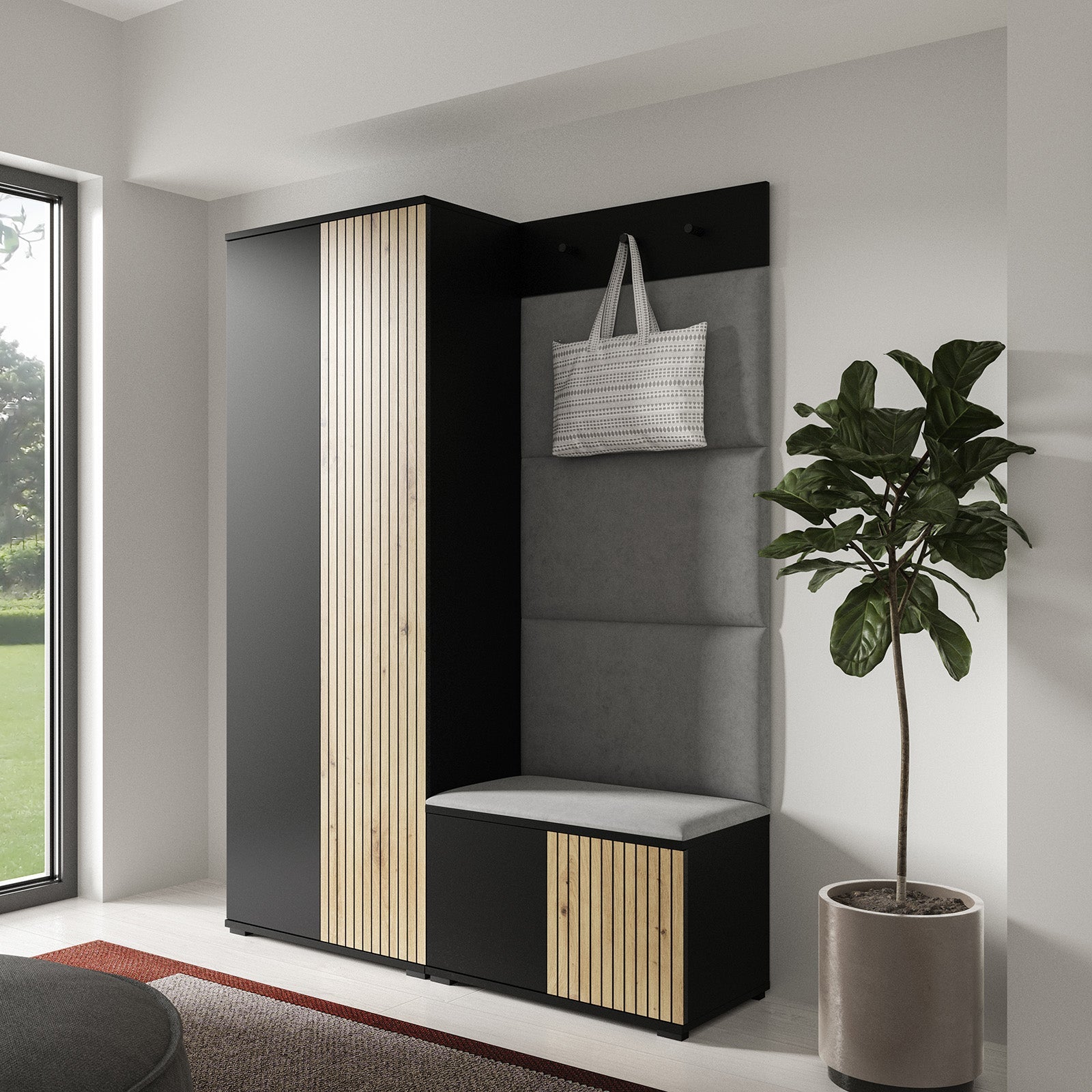 PK Ross 1 Hallway Set – Upholstered Panels in Various Colours