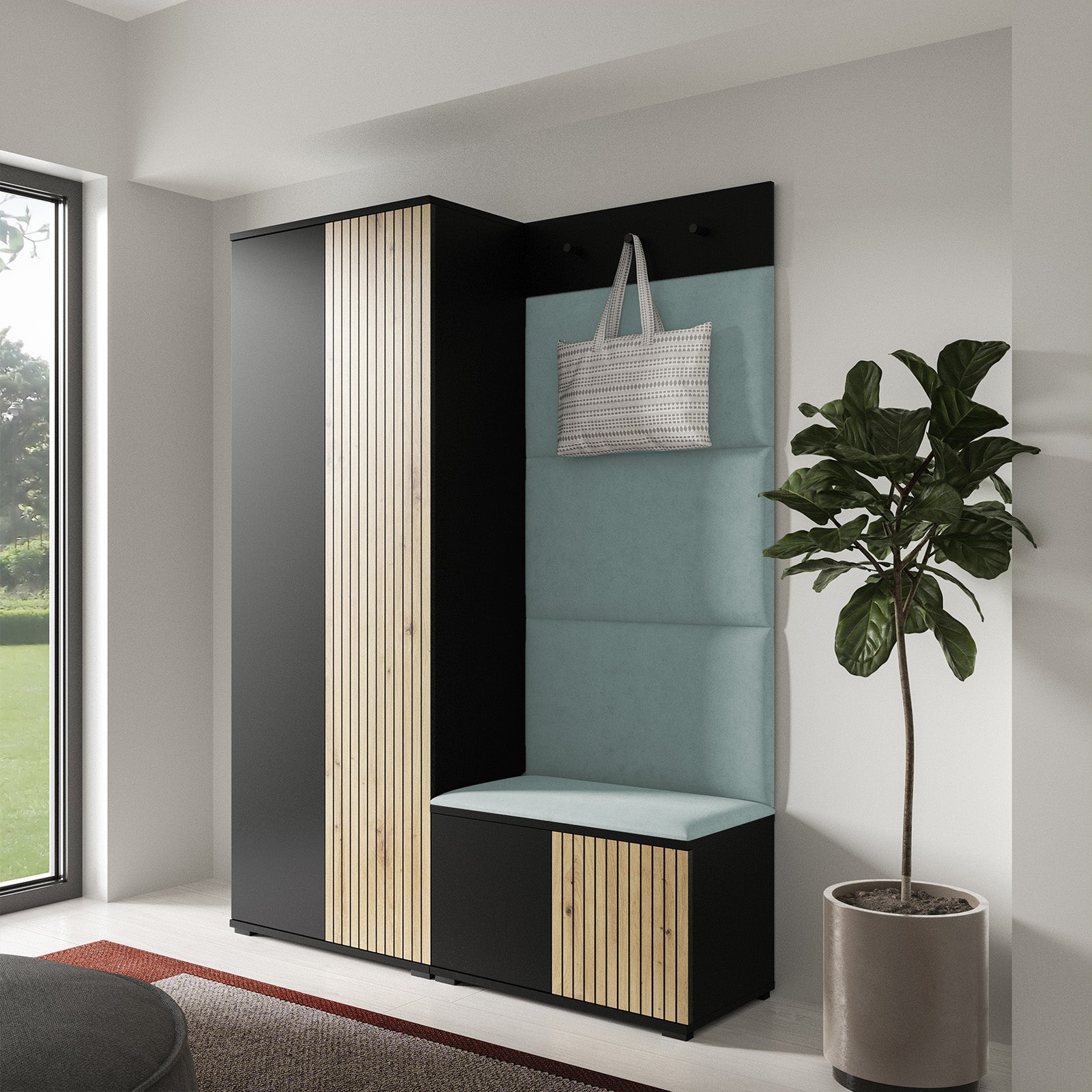 PK Ross 1 Hallway Set – Upholstered Panels in Various Colours