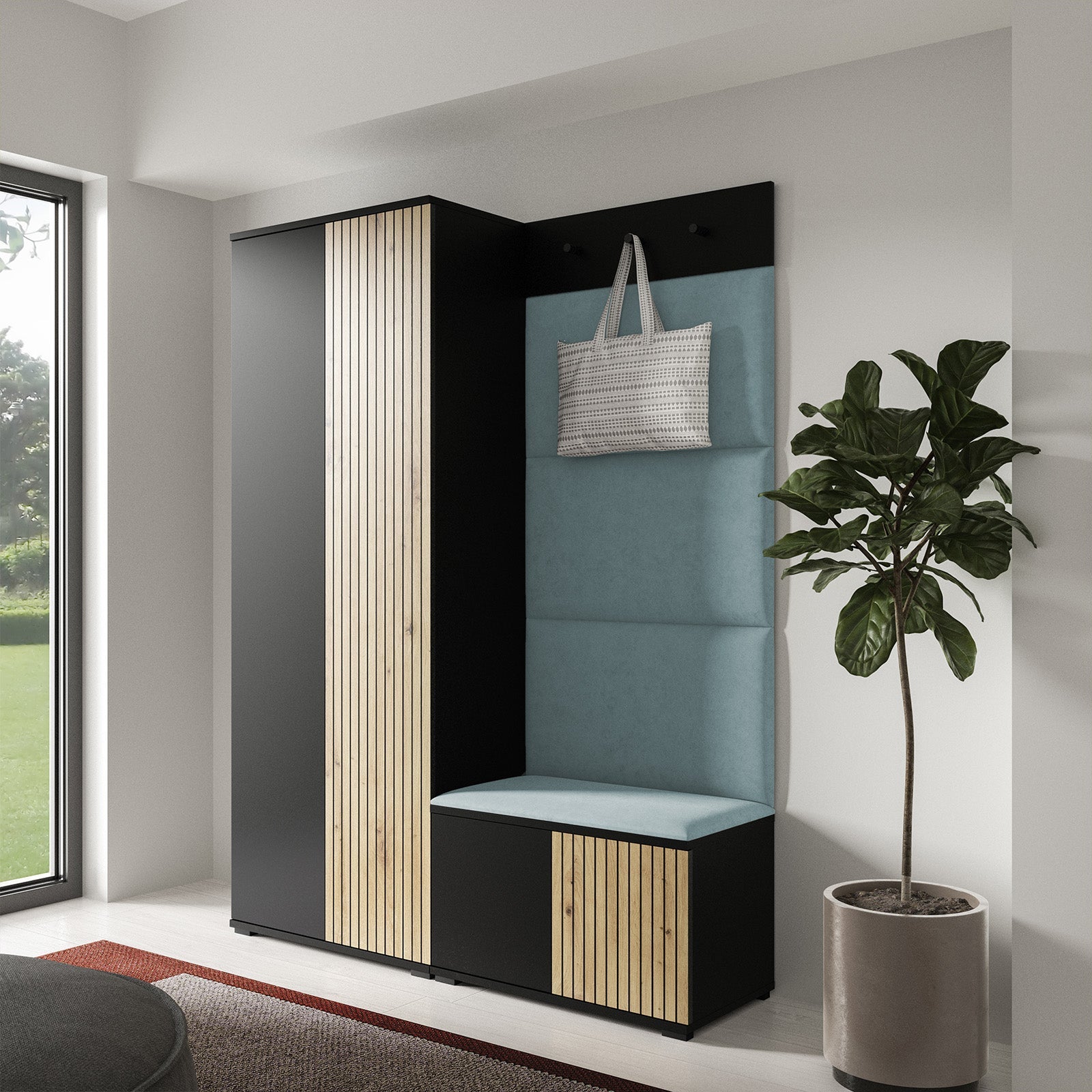 PK Ross 1 Hallway Set – Upholstered Panels in Various Colours