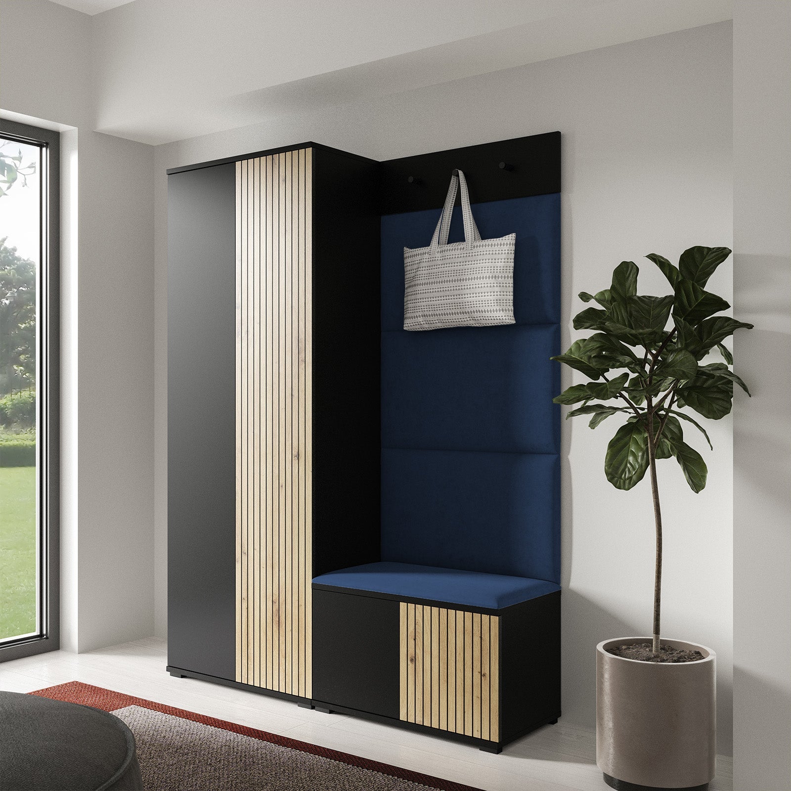 PK Ross 1 Hallway Set – Upholstered Panels in Various Colours