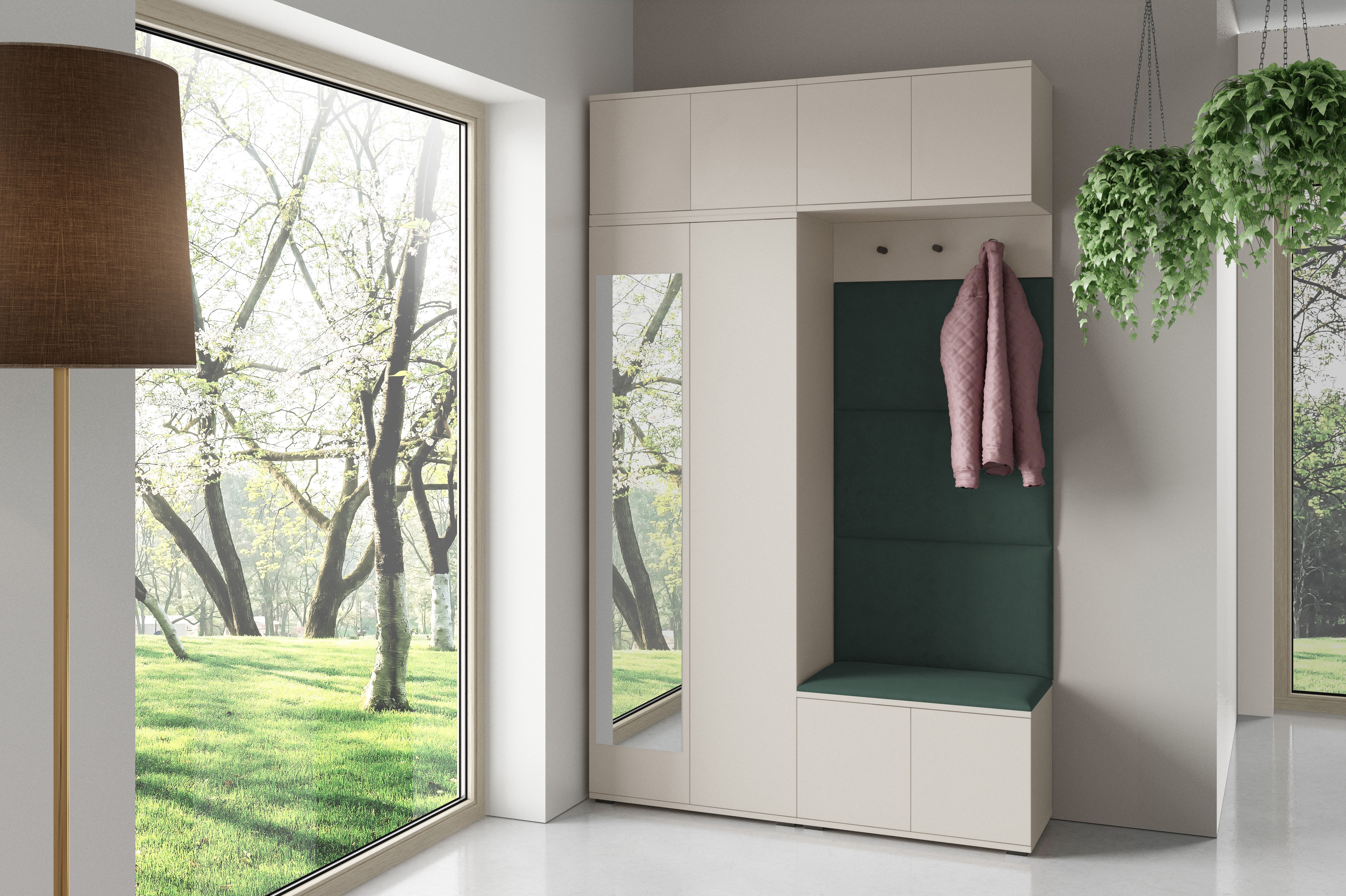 PK Bianco 1 Hallway Wardrobe Set - Upholstered Panels in Various Colours