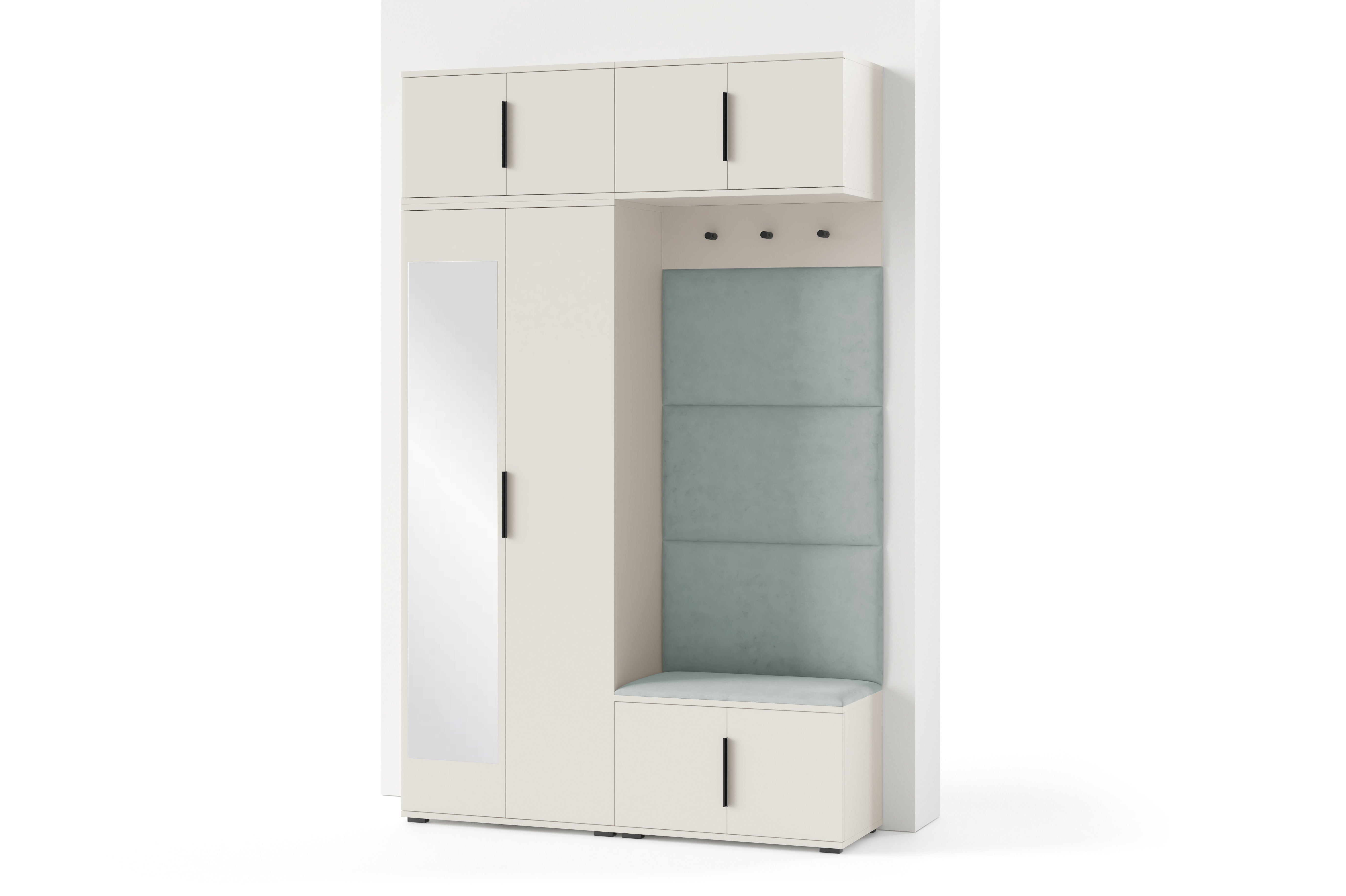 PK Bianco 1 Hallway Wardrobe Set - Upholstered Panels in Various Colours