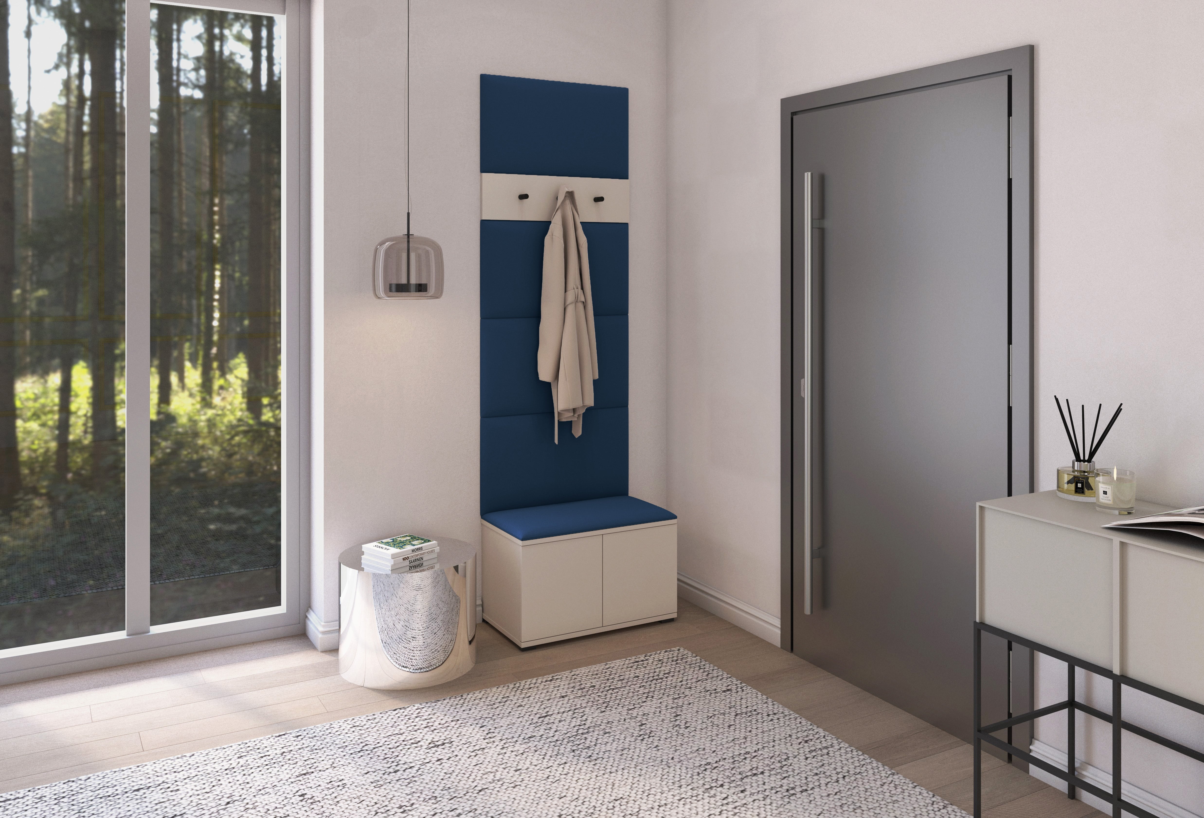 PK Bianco 6 Hallway Wardrobe Set - Upholstered Panels in Various Colours