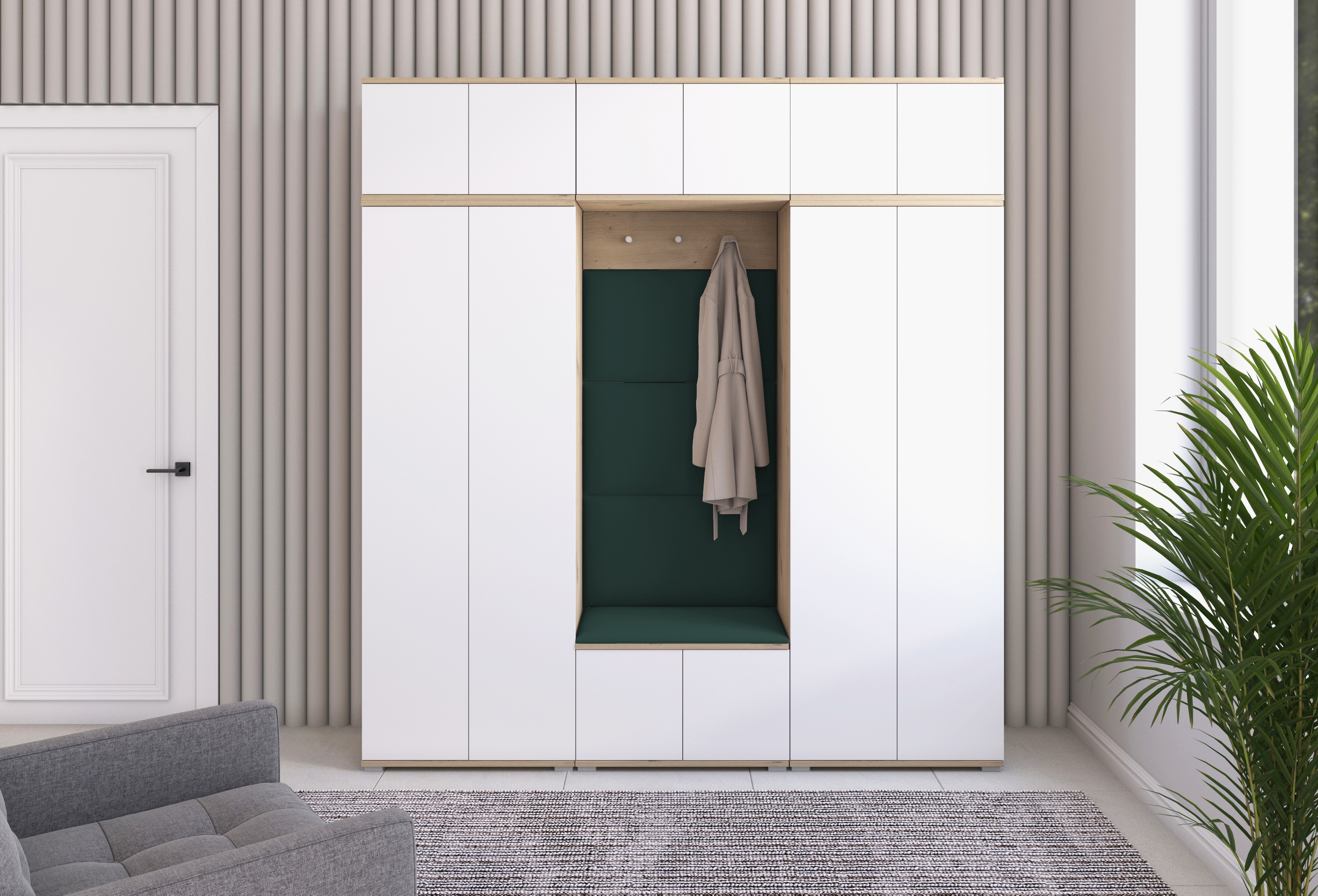 PK Sevilla 4 Hallway Wardrobe - Upholstered Panels in Various Colours
