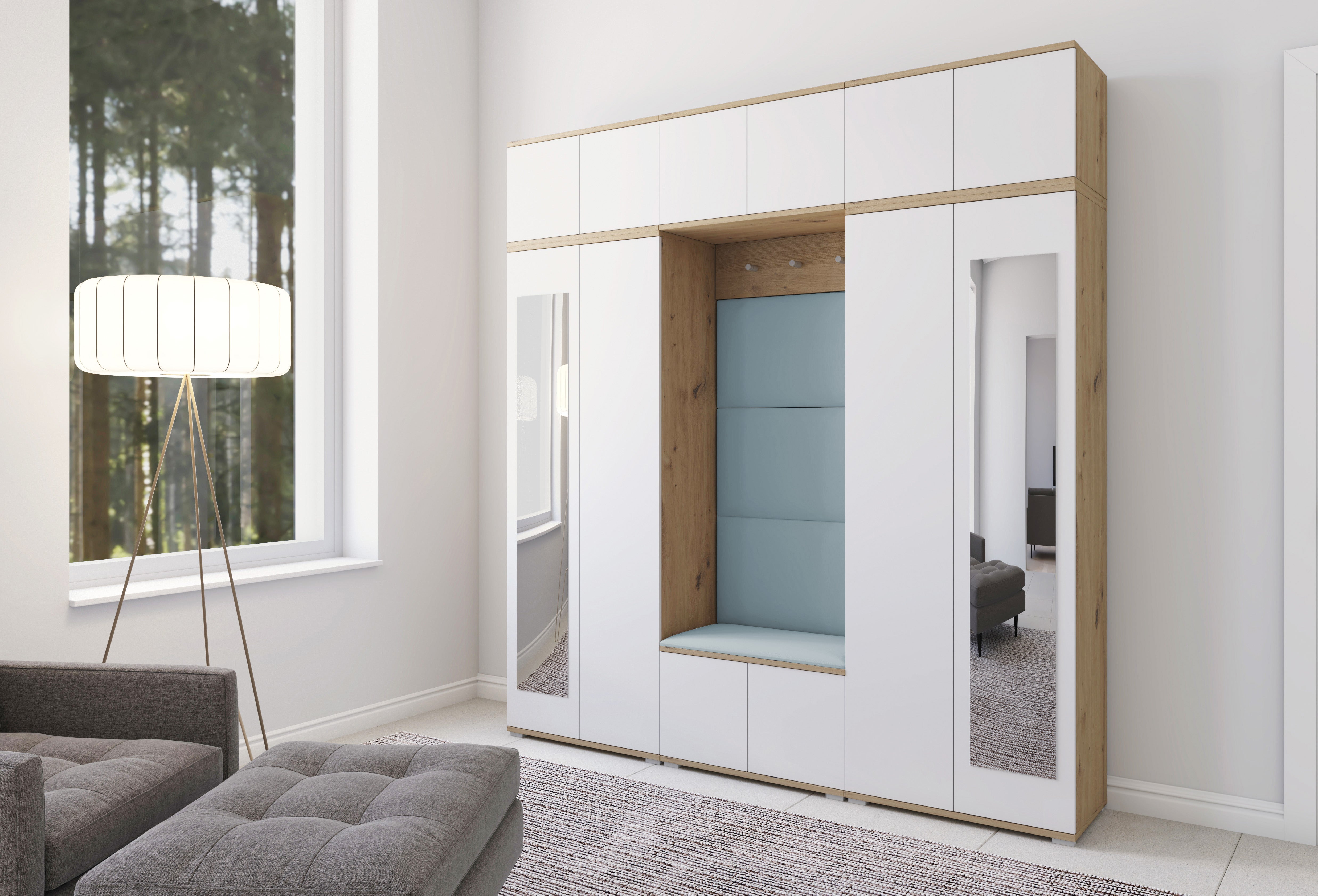 PK Sevilla 4 Hallway Wardrobe - Upholstered Panels in Various Colours