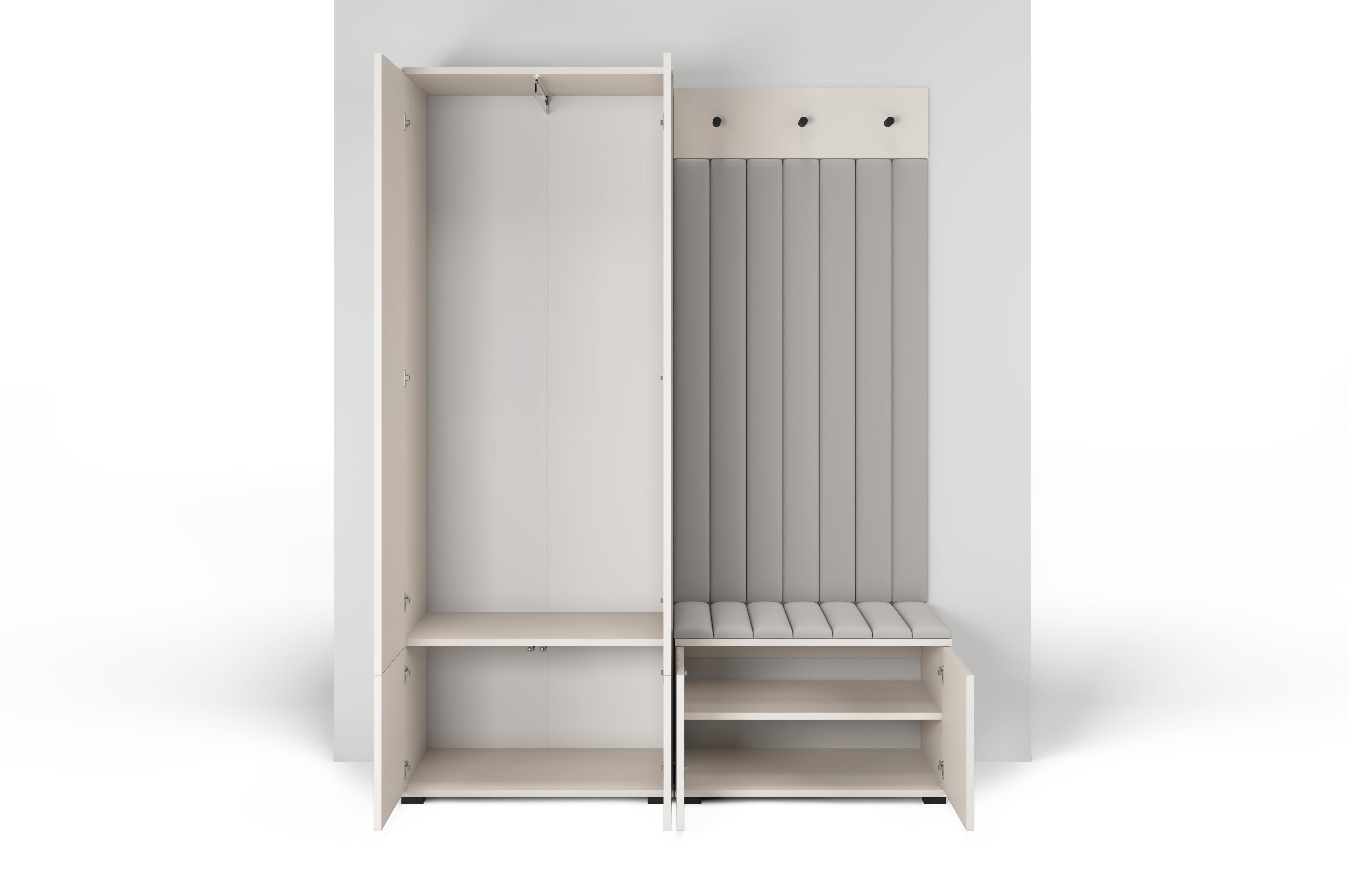 PK Rayo 1 Hallway Wardrobe - Upholstered Panels in Various Colours