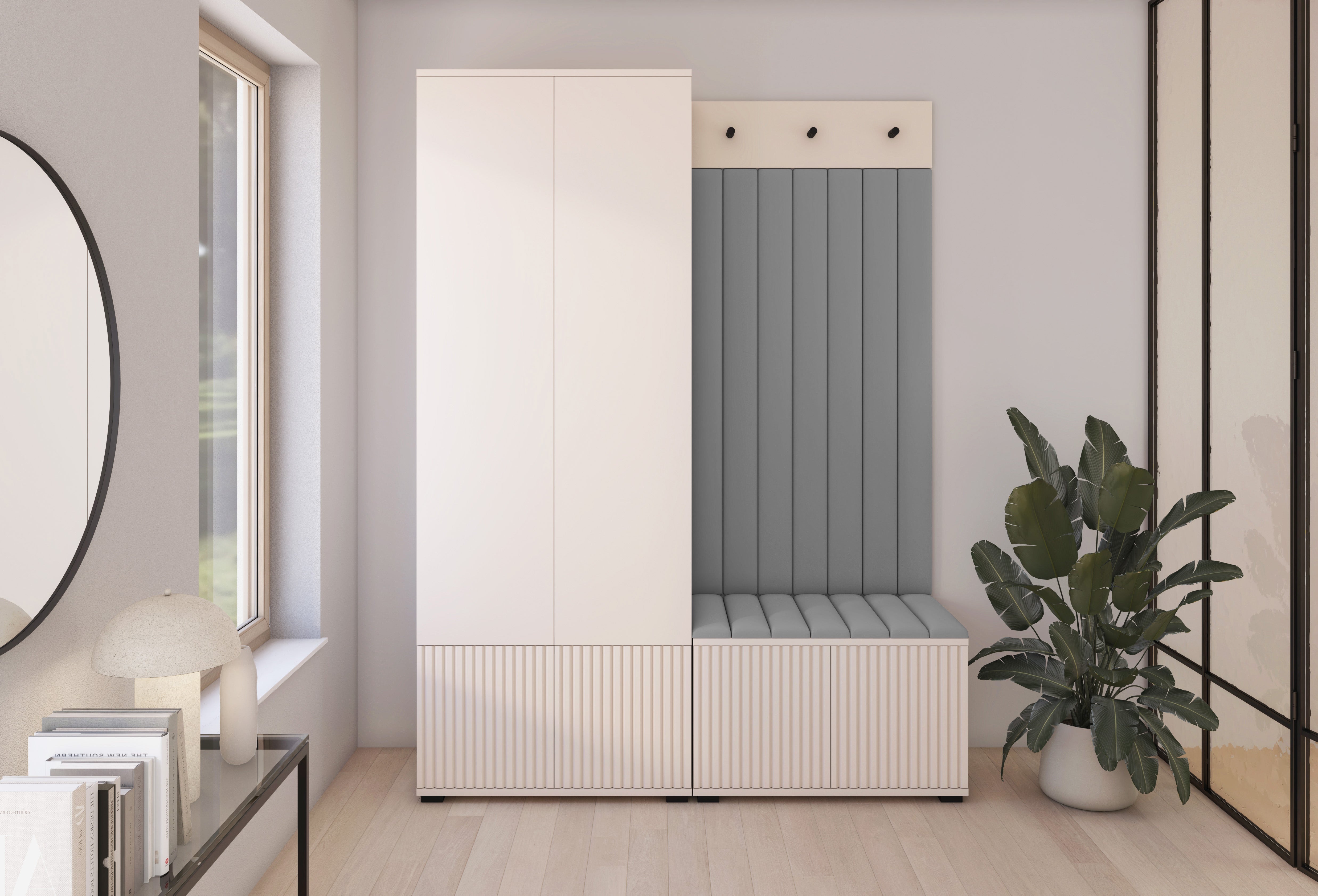 PK Rayo 1 Hallway Wardrobe - Upholstered Panels in Various Colours