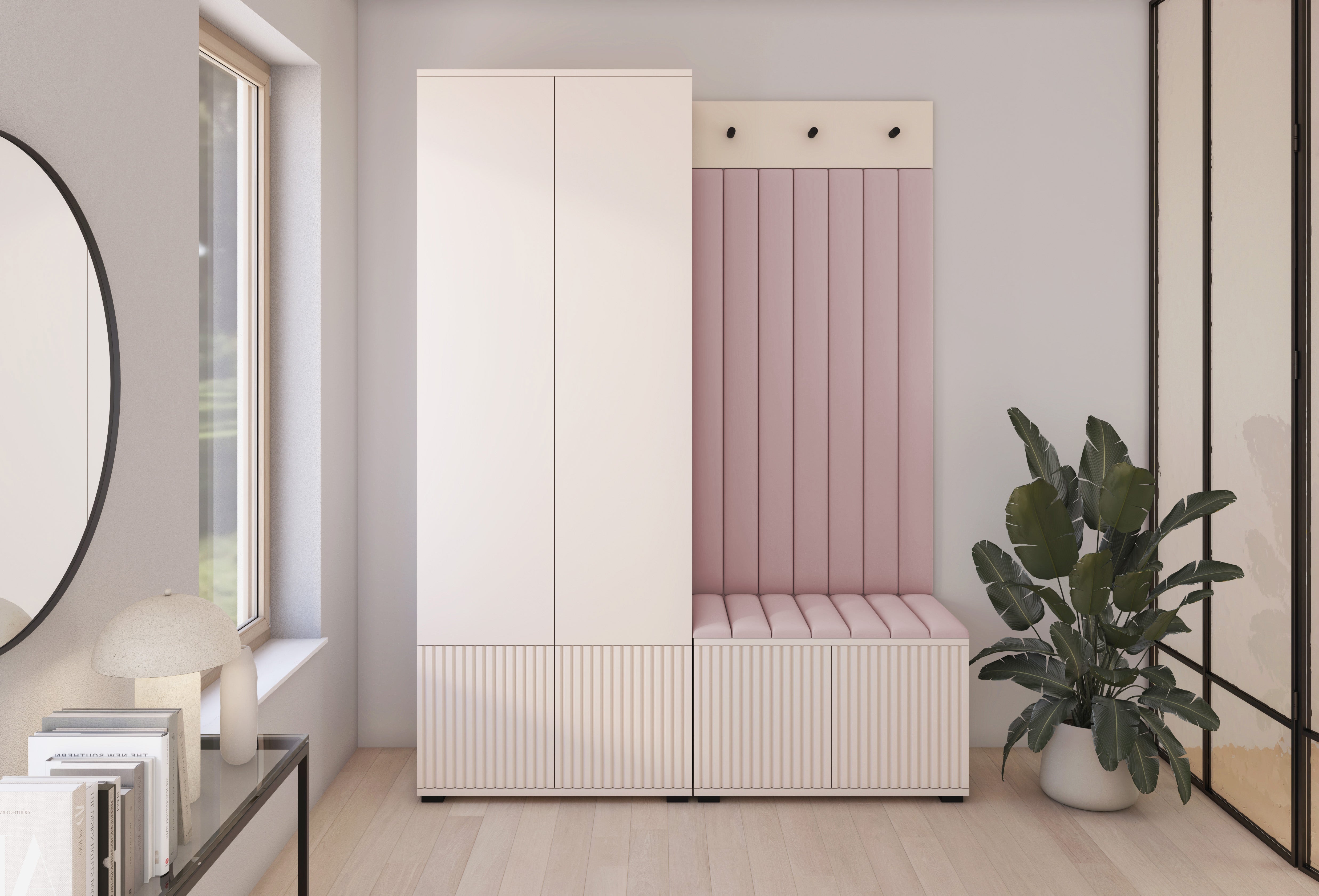 PK Rayo 1 Hallway Wardrobe - Upholstered Panels in Various Colours