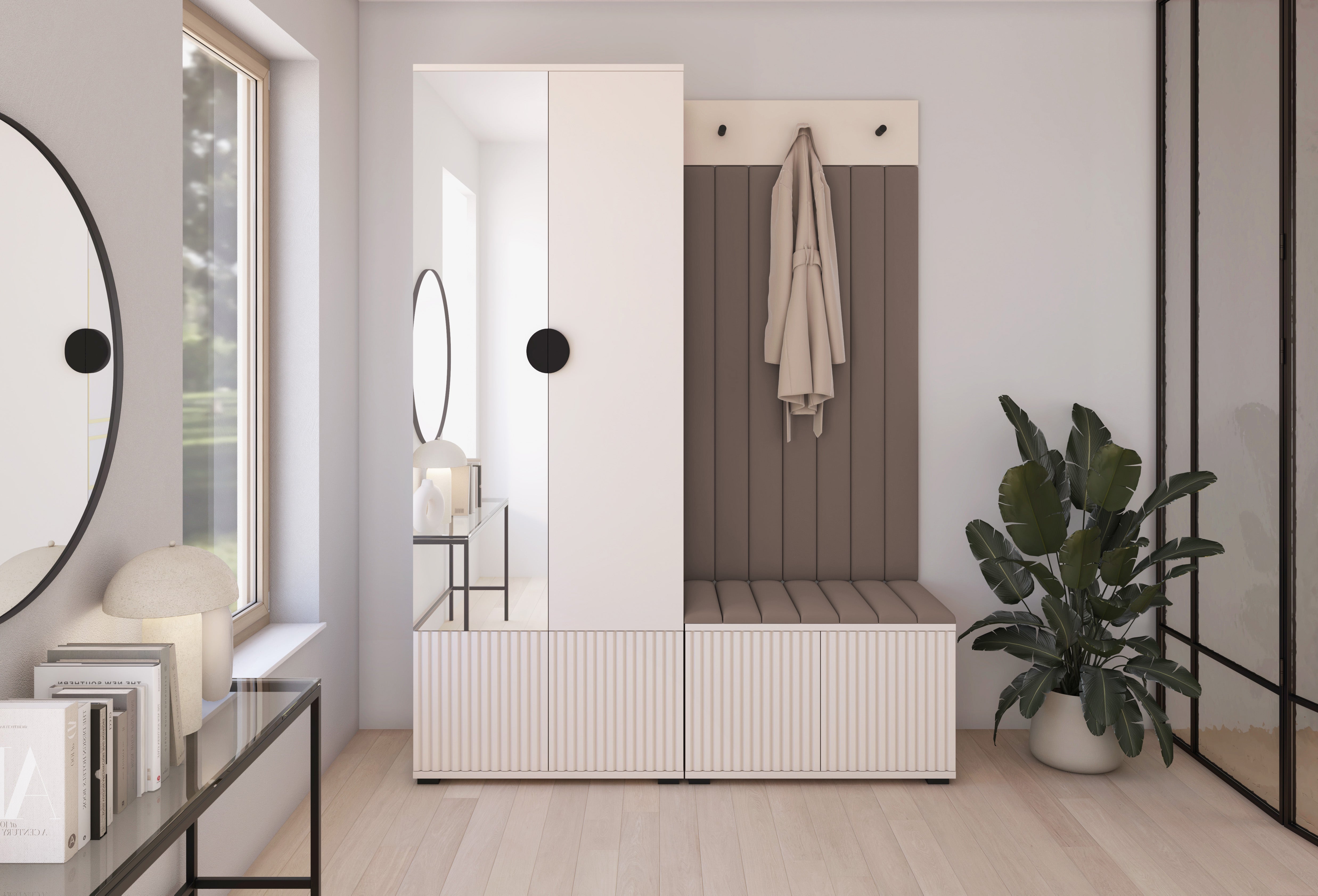 PK Rayo 1 Hallway Wardrobe - Upholstered Panels in Various Colours