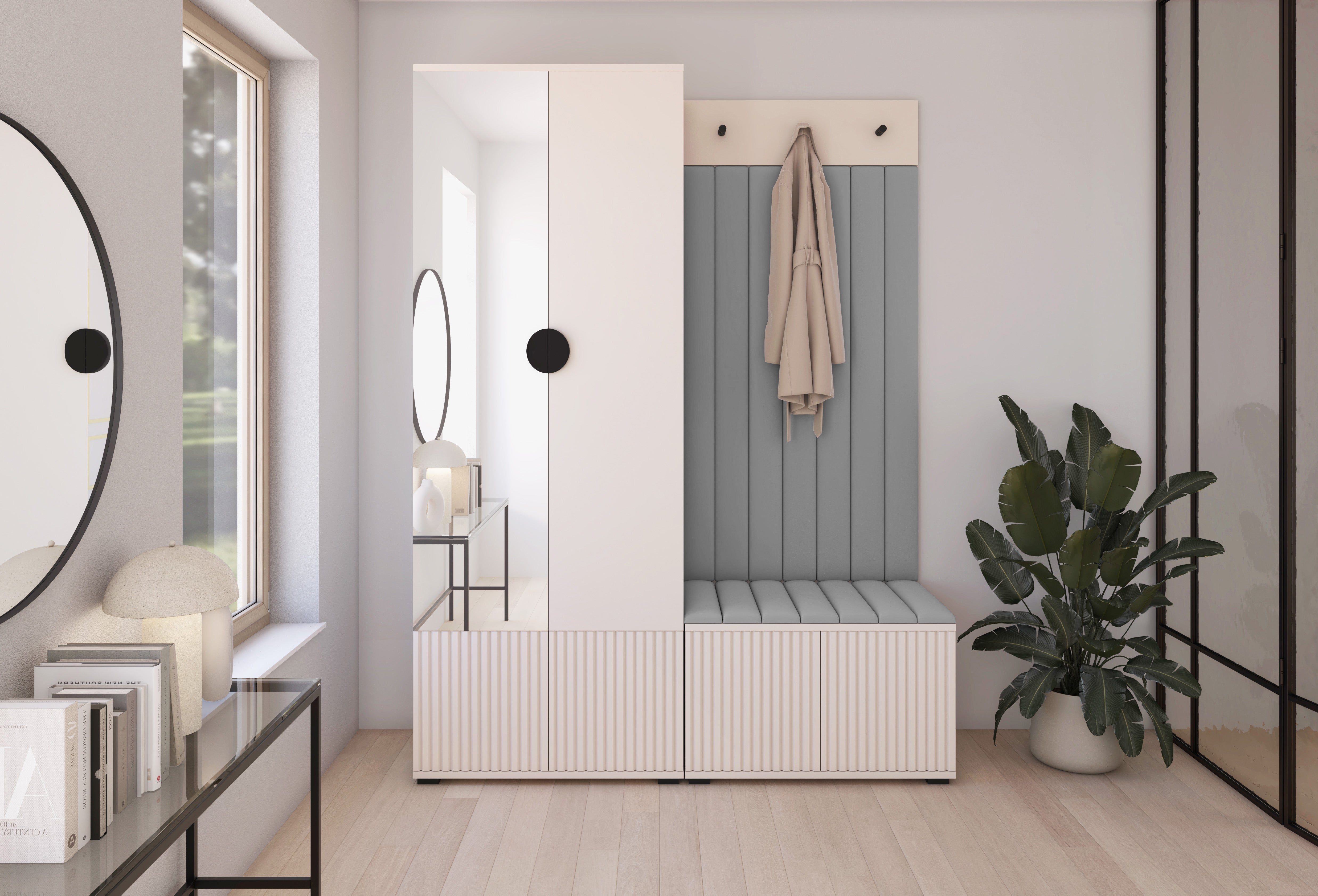 PK Rayo 1 Hallway Wardrobe - Upholstered Panels in Various Colours