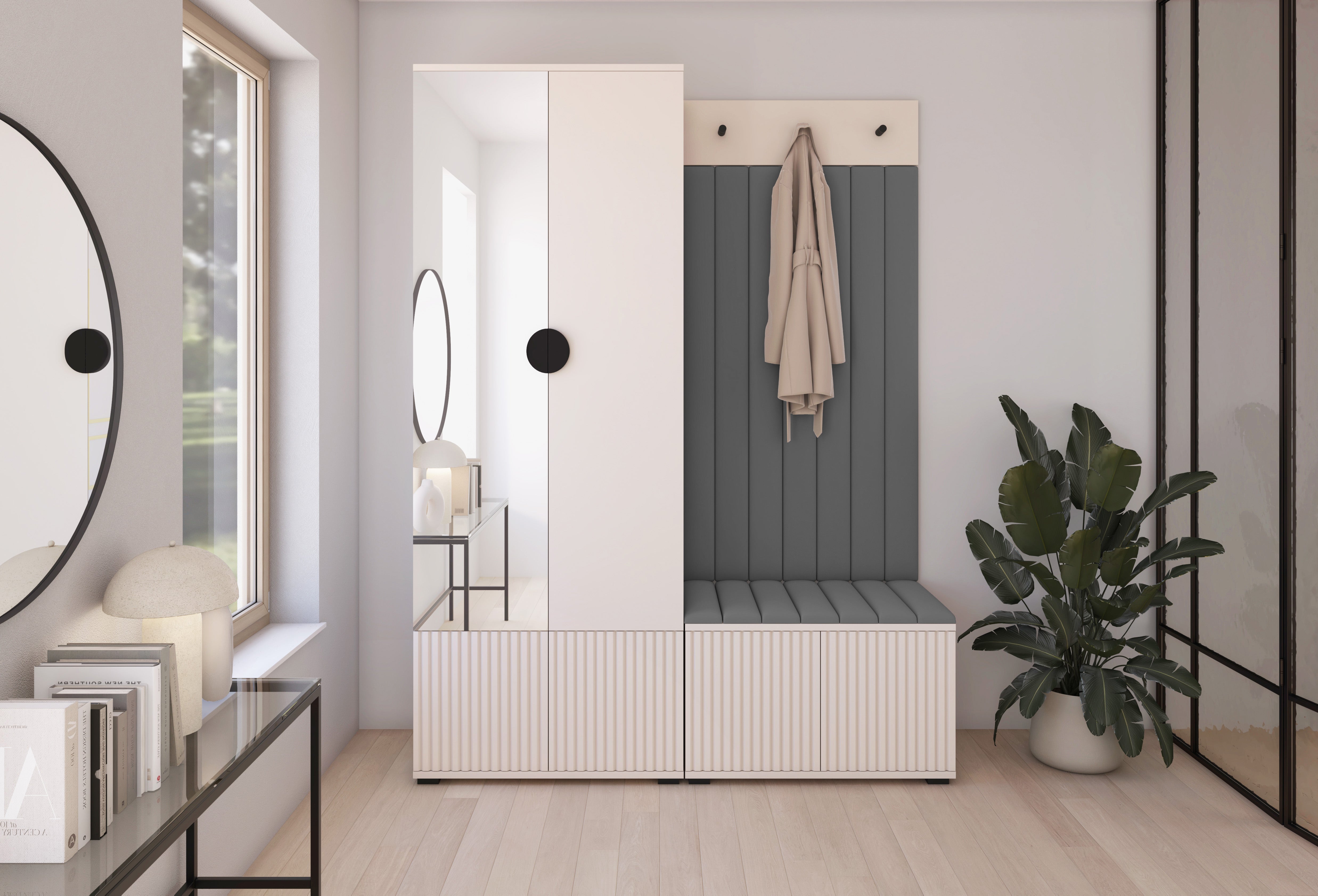 PK Rayo 1 Hallway Wardrobe - Upholstered Panels in Various Colours